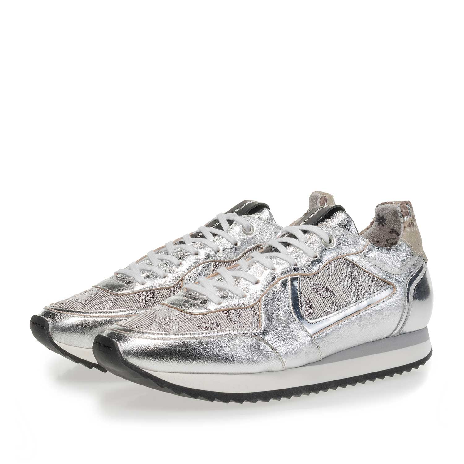 85232/01 - Silberfarbener Leder Sneaker 85232/01 - Silberfarbener Leder Sneaker