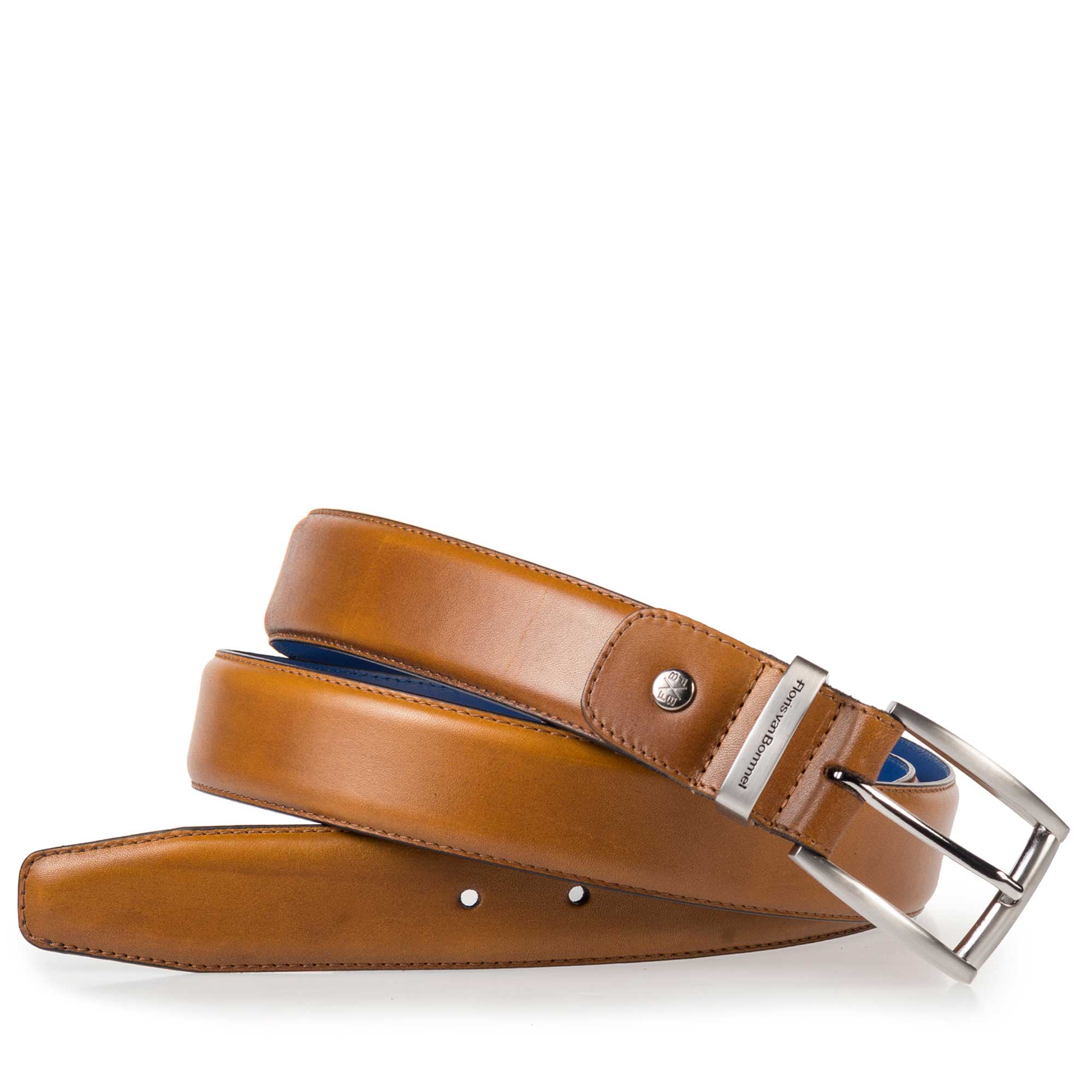 75144/09 - Light cognac-coloured calf's leather belt 75144/09 - Light cognac-coloured calf's leather belt