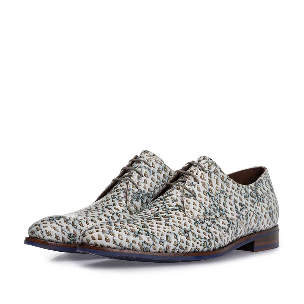 18089/03 - Schnürschuh mit Print Leder sandfarben 18089/03 - Schnürschuh mit Print Leder sandfarben