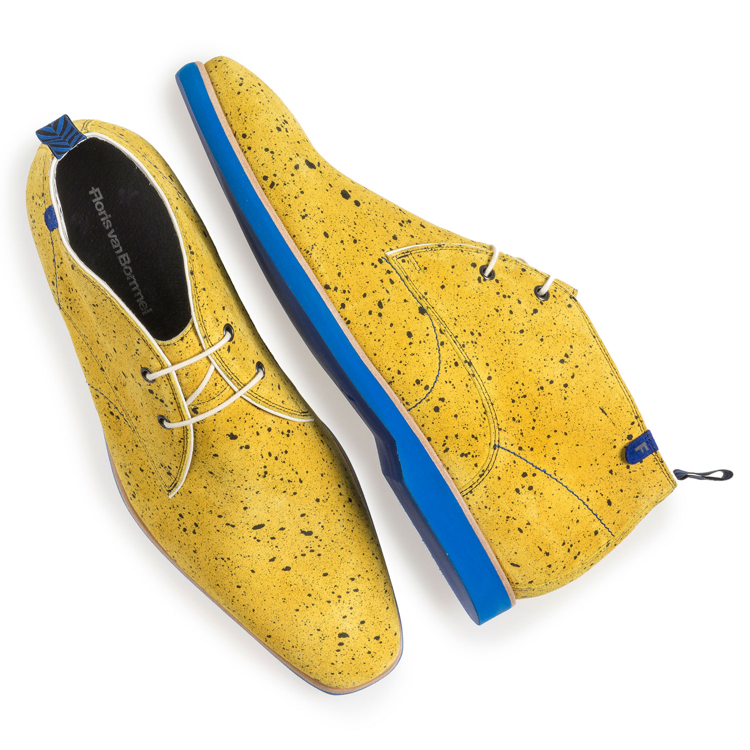 10014/16 - Gelber Wildleder-Schnürstiefel mit Print 10014/16 - Gelber Wildleder-Schnürstiefel mit Print