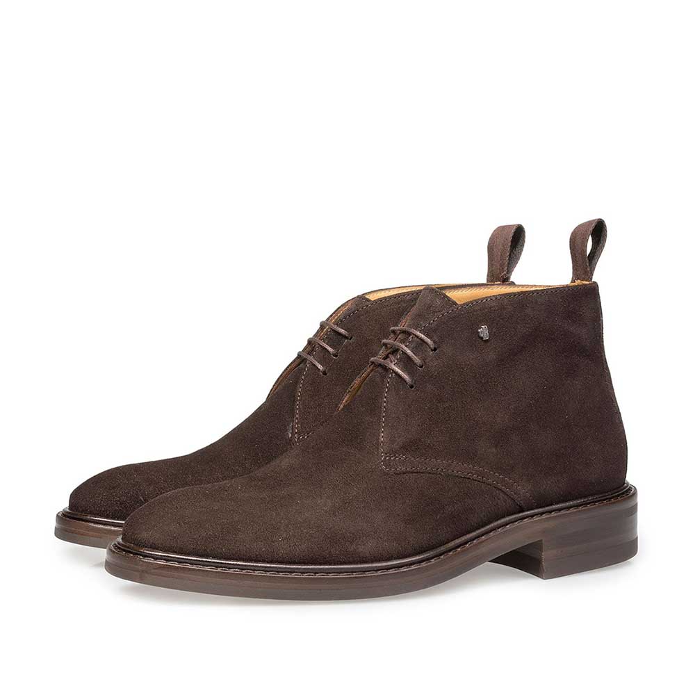 10161/00 - Dunkelbrauner Wildleder-Schnürstiefel 10161/00 - Dunkelbrauner Wildleder-Schnürstiefel