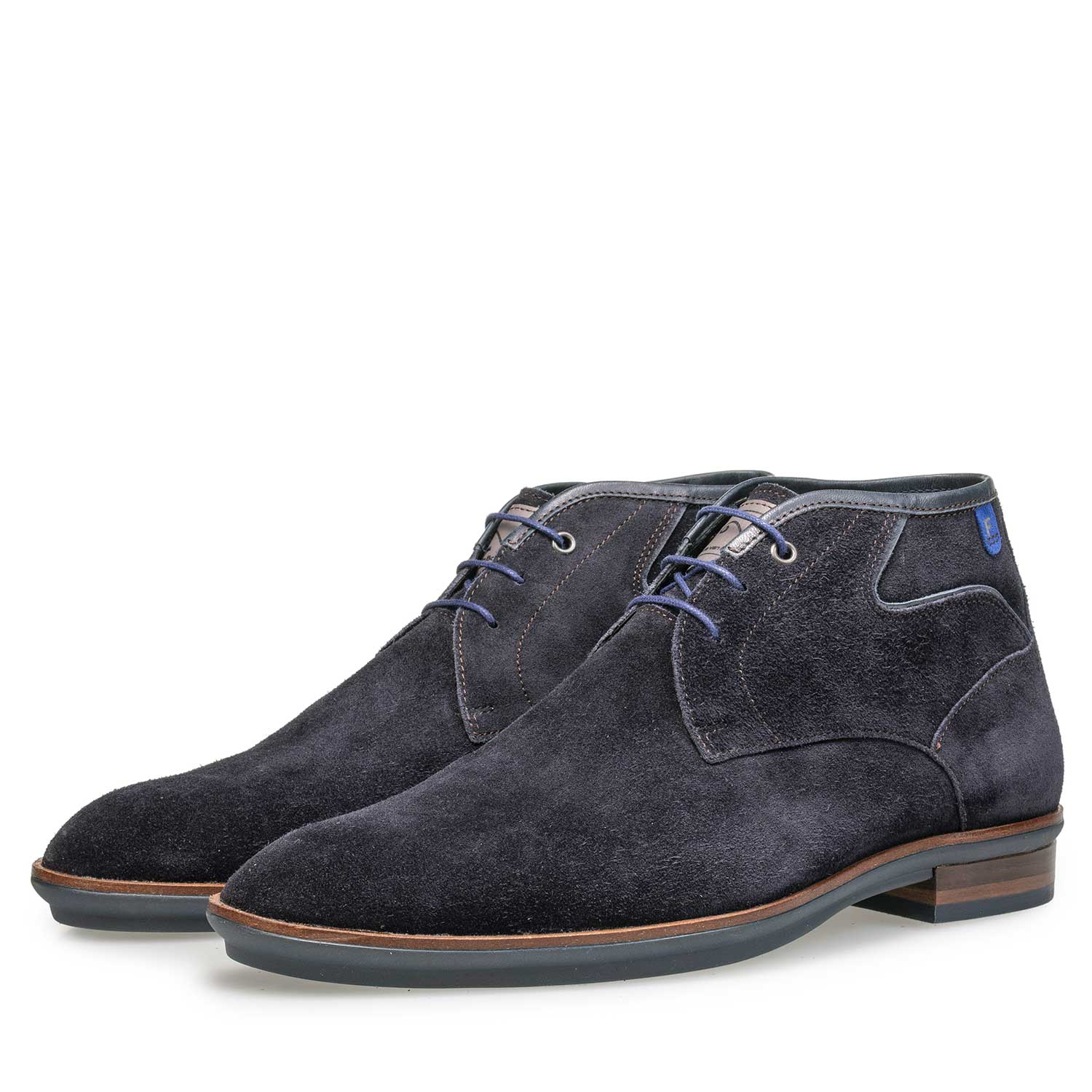 10156/03 - Dunkelblauer Wildleder-Schnürstiefel 10156/03 - Dunkelblauer Wildleder-Schnürstiefel