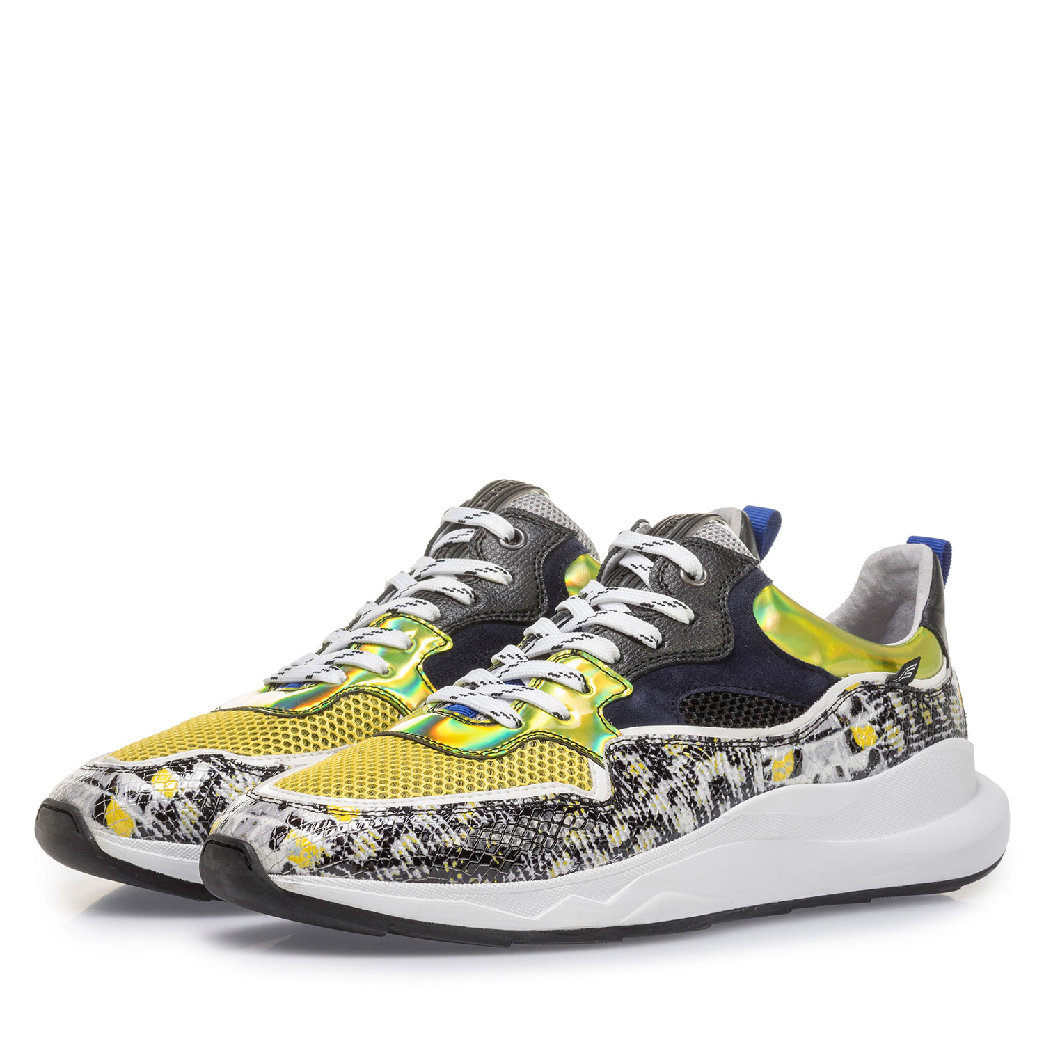 16269/23 - Mehrfarbiger Sneaker mit grau-gelbem Print 16269/23 - Mehrfarbiger Sneaker mit grau-gelbem Print