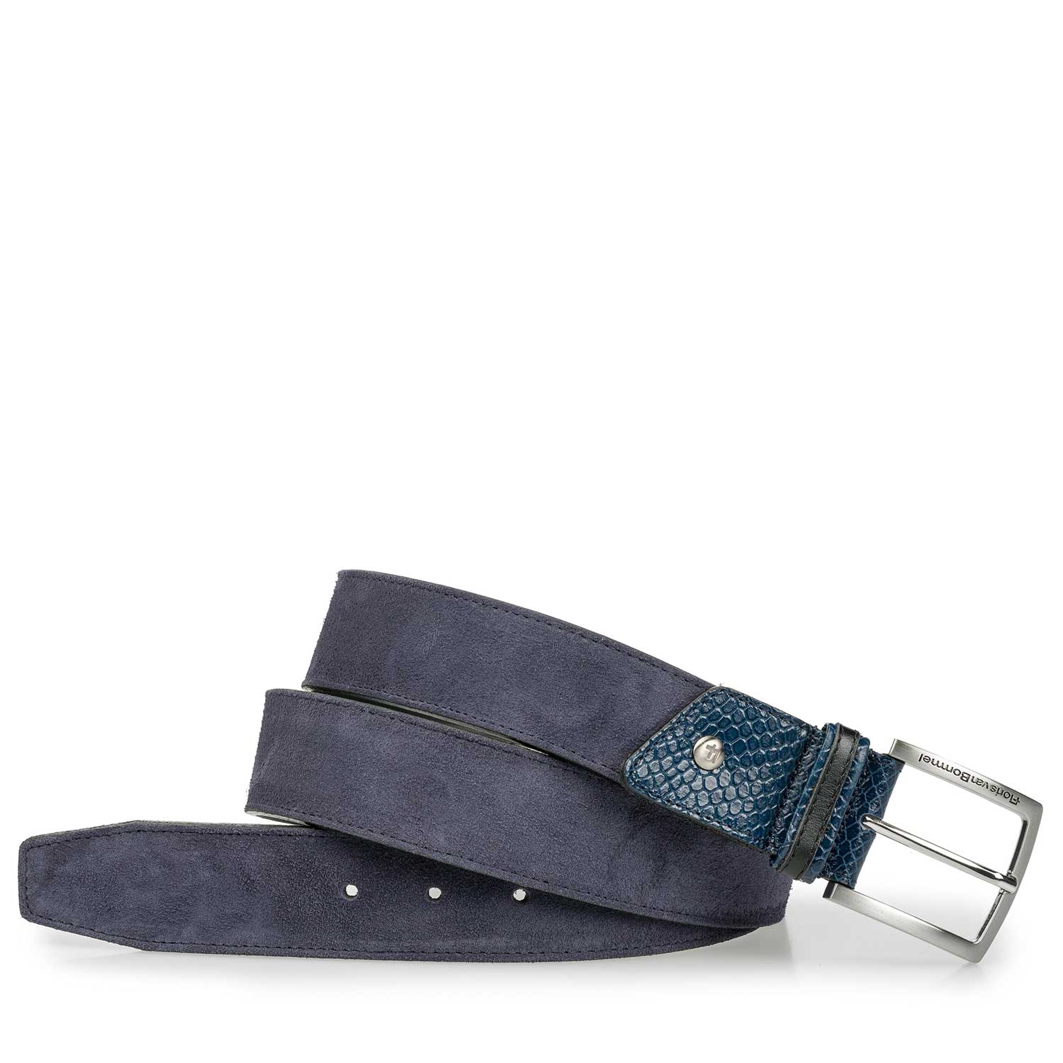 75193/06 - Nappa leather belt with blue suede leather accents 75193/06 - Nappa leather belt with blue suede leather accents