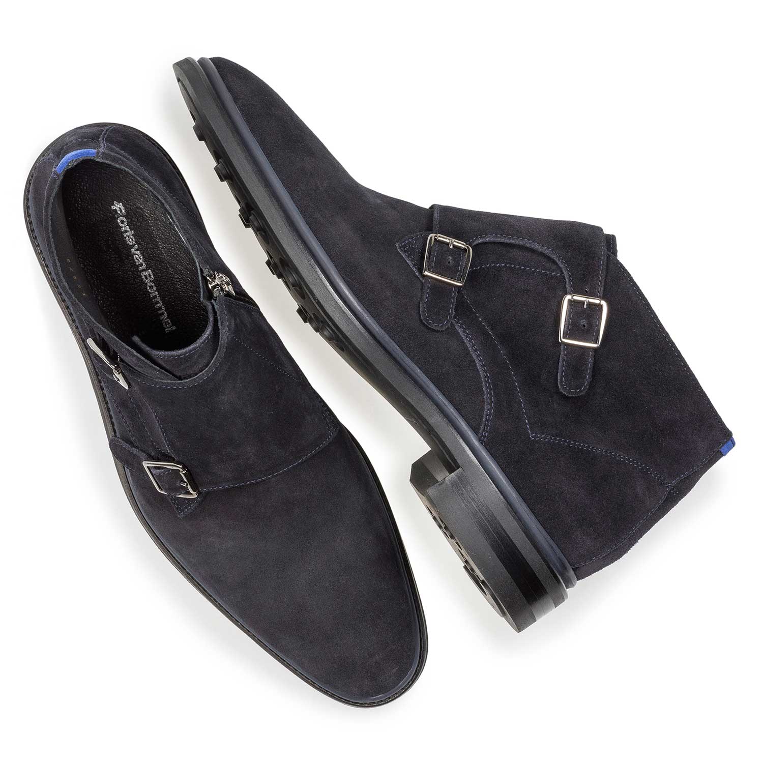 10672/01 - Dunkelblauer Monk-Schnallenschuh aus Wildleder 10672/01 - Dunkelblauer Monk-Schnallenschuh aus Wildleder