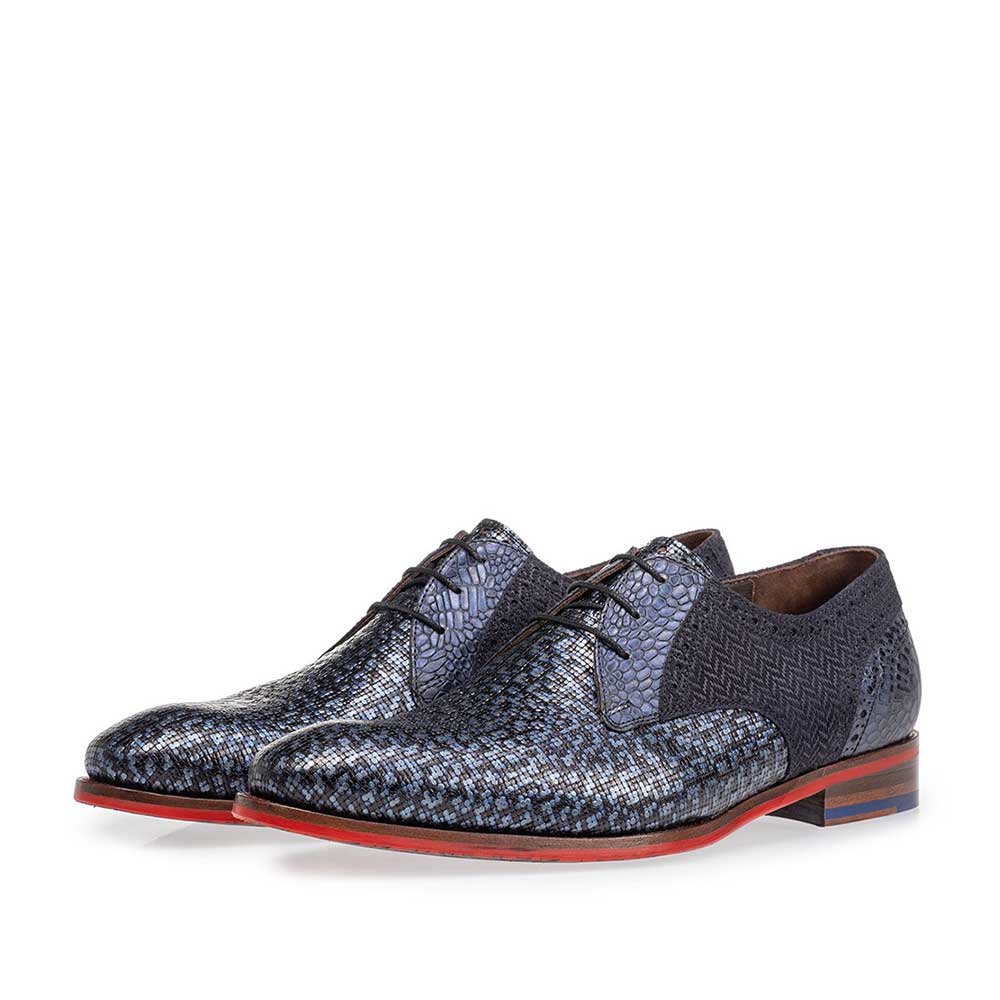 18107/20 - Schnürschuh blau metallic 18107/20 - Schnürschuh blau metallic