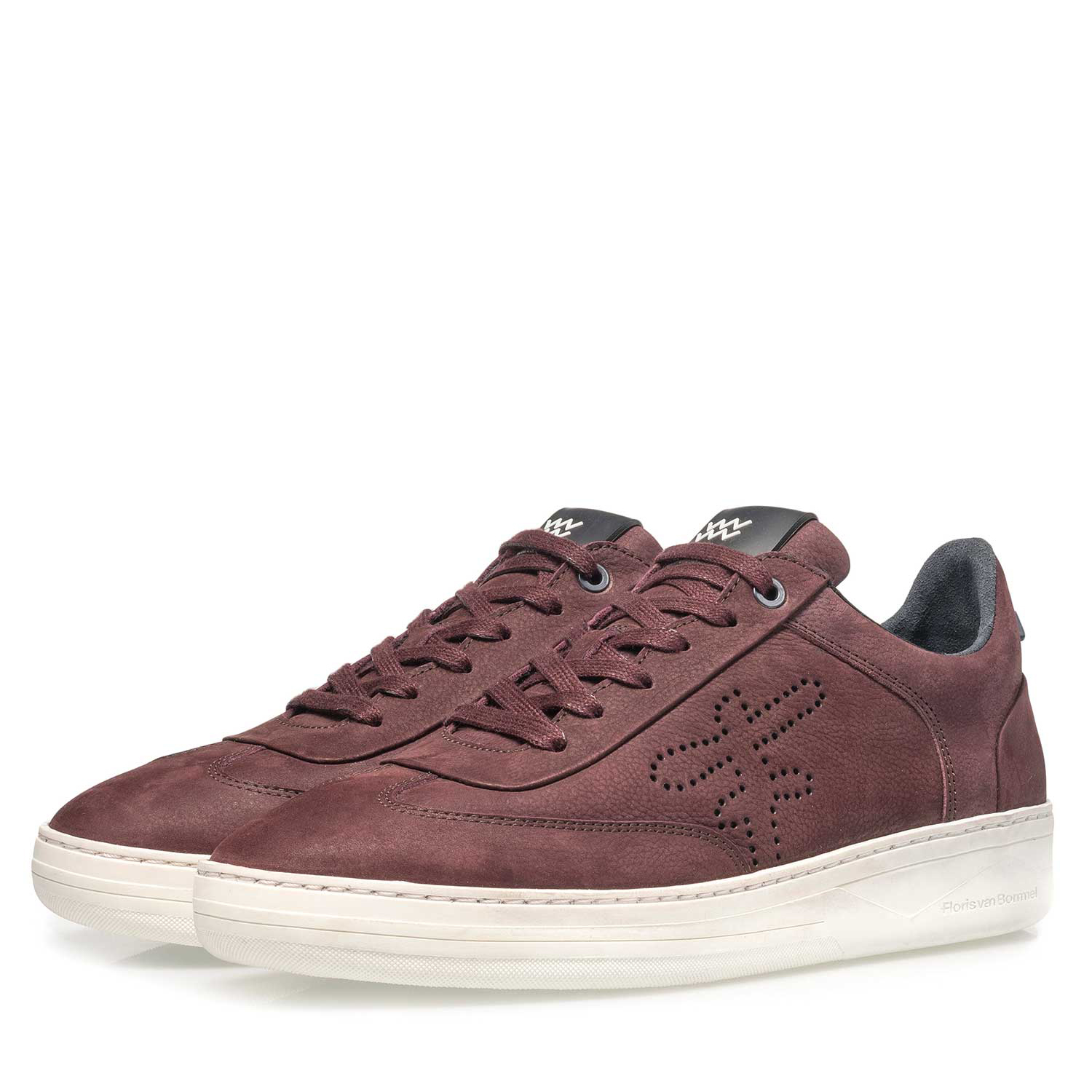 16255/10 - Roter Nubukleder-Sneaker mit Print 16255/10 - Roter Nubukleder-Sneaker mit Print