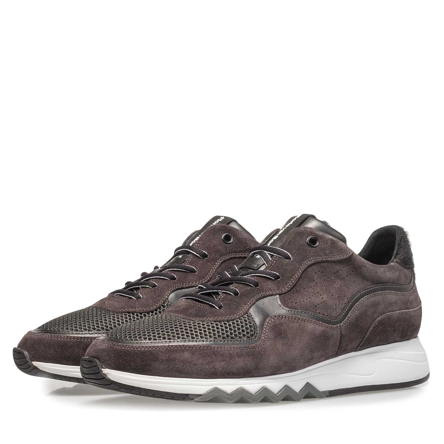 16093/16 - Anthrazit-brauner Wildleder-Sneaker 16093/16 - Anthrazit-brauner Wildleder-Sneaker
