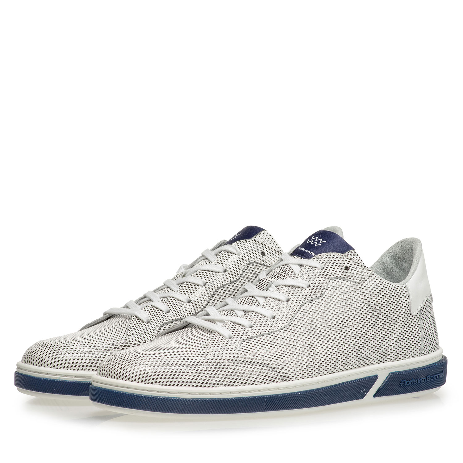 13350/08 - White calf leather lace shoe with print 13350/08 - White calf leather lace shoe with print