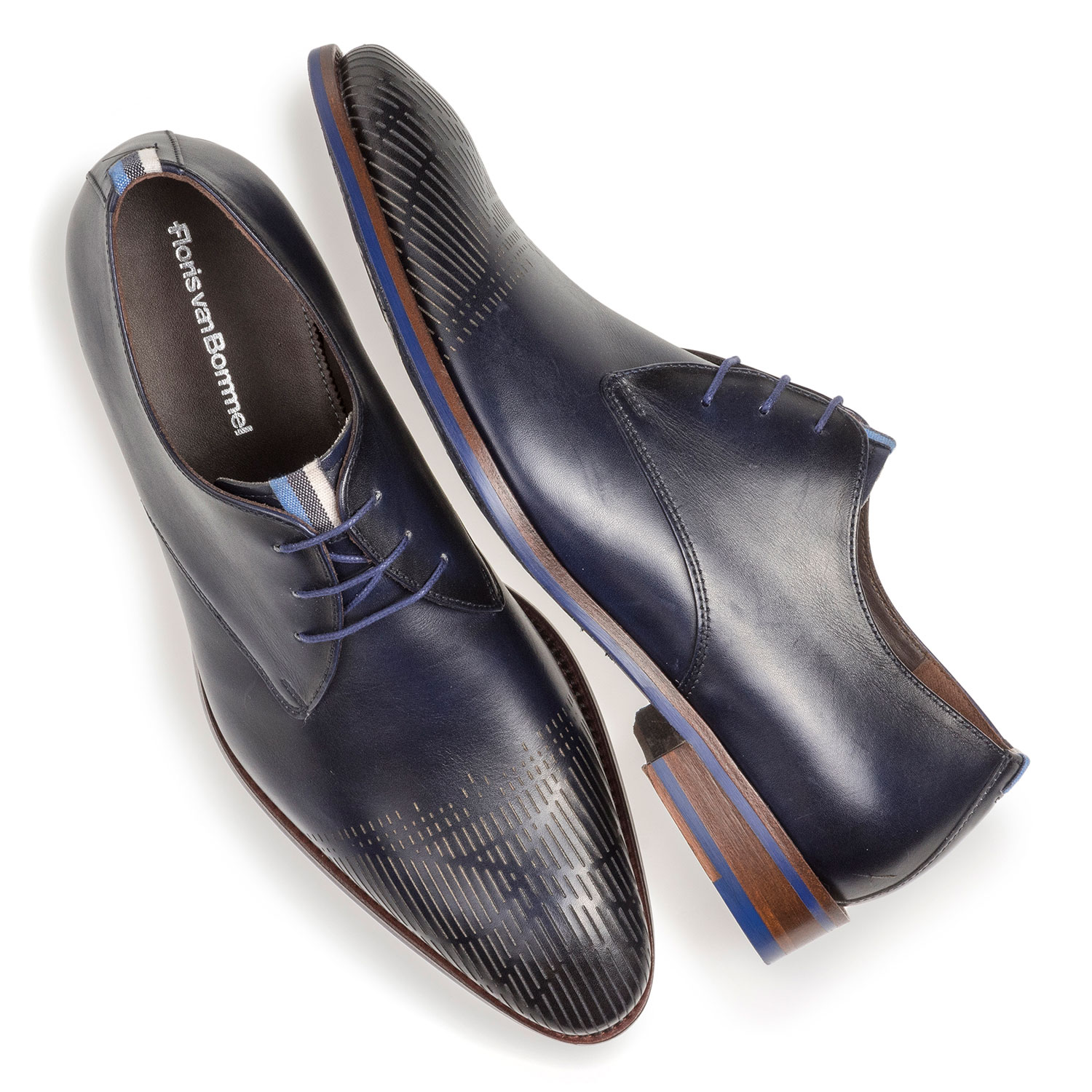 18276/01 - Dark blue calf leather lace shoe 18276/01 - Dark blue calf leather lace shoe
