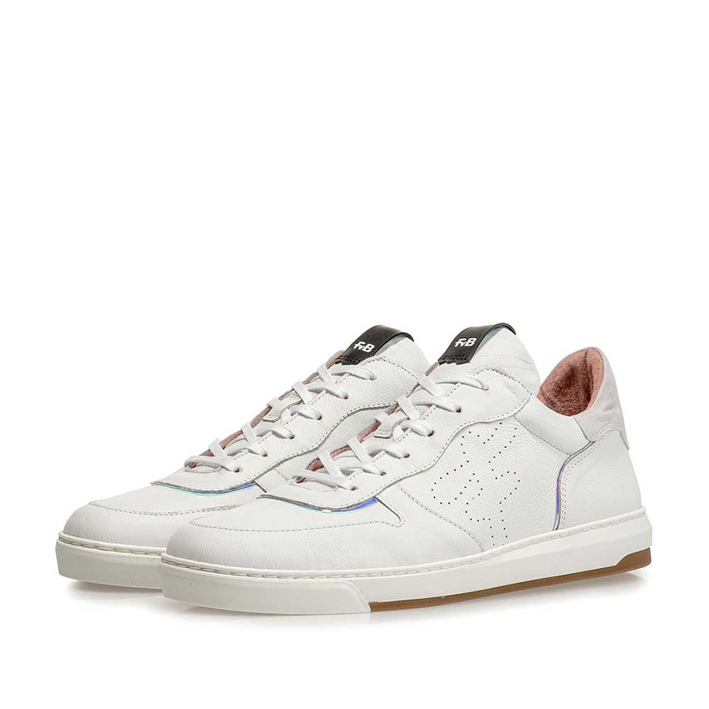 85300/13 - Weisser Leder-Sneaker mit Print 85300/13 - Weisser Leder-Sneaker mit Print