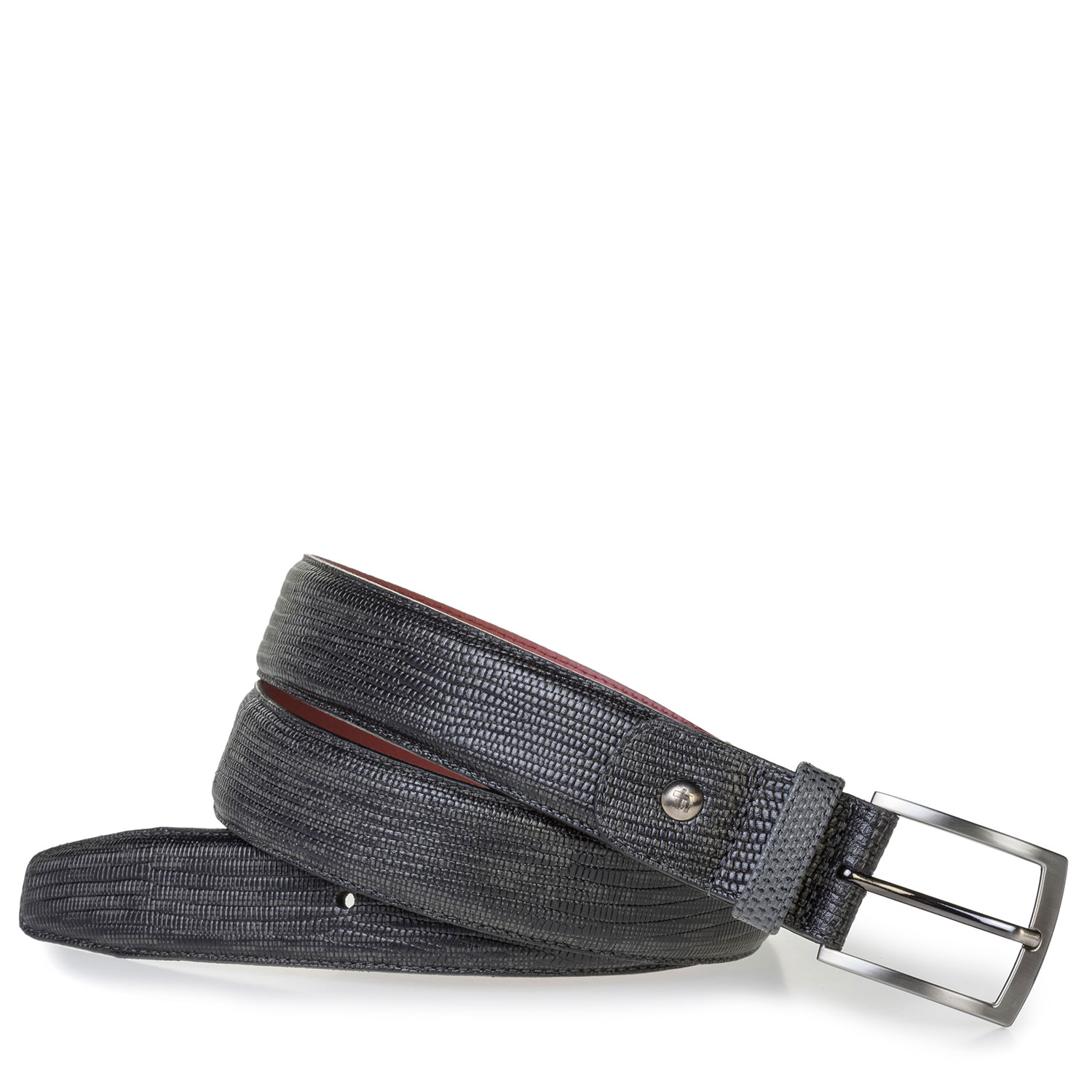75188/59 - Grey leather belt with lizard print 75188/59 - Grey leather belt with lizard print