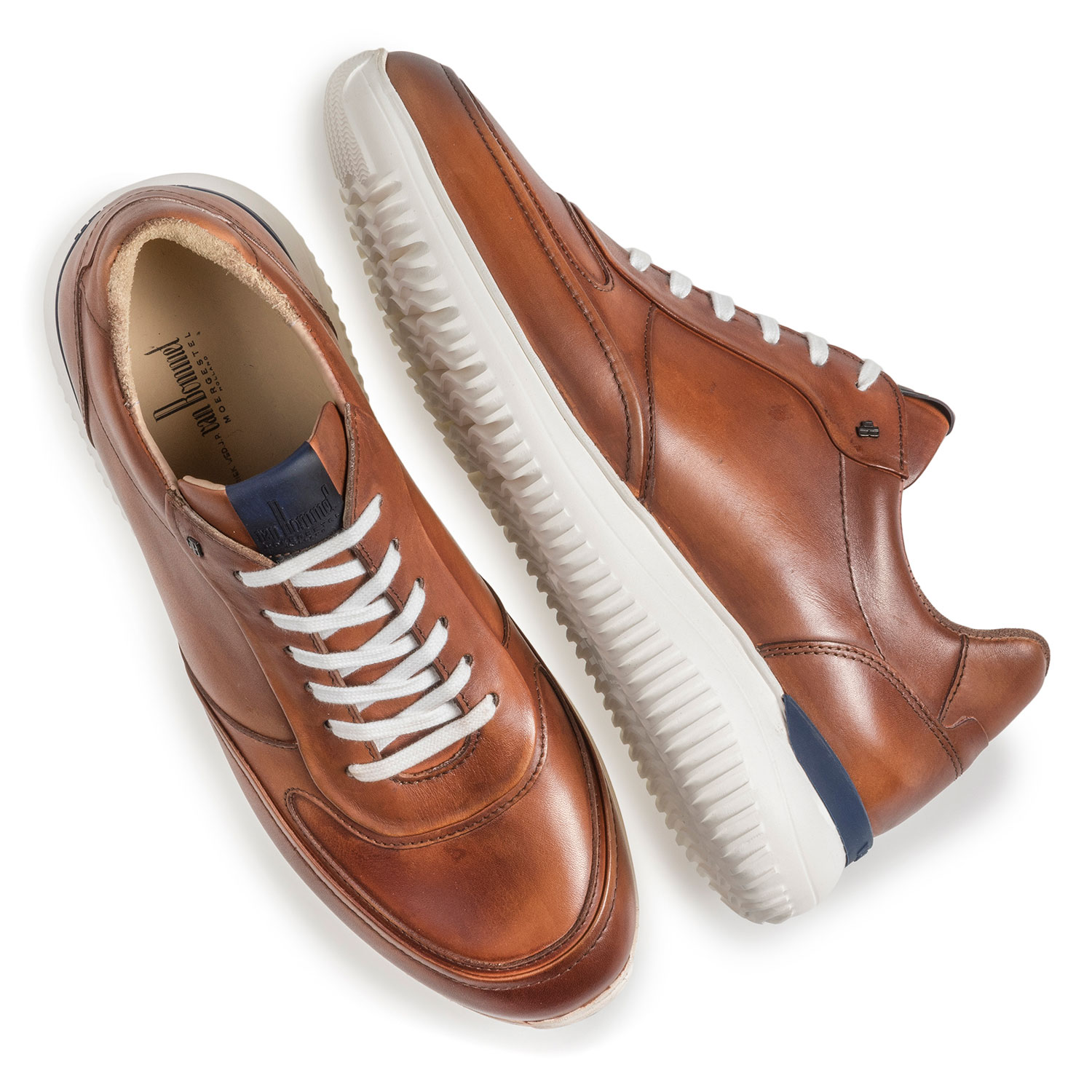 16306/05 - Dunkler cognacfarbener Kalbsleder-Sneaker 16306/05 - Dunkler cognacfarbener Kalbsleder-Sneaker