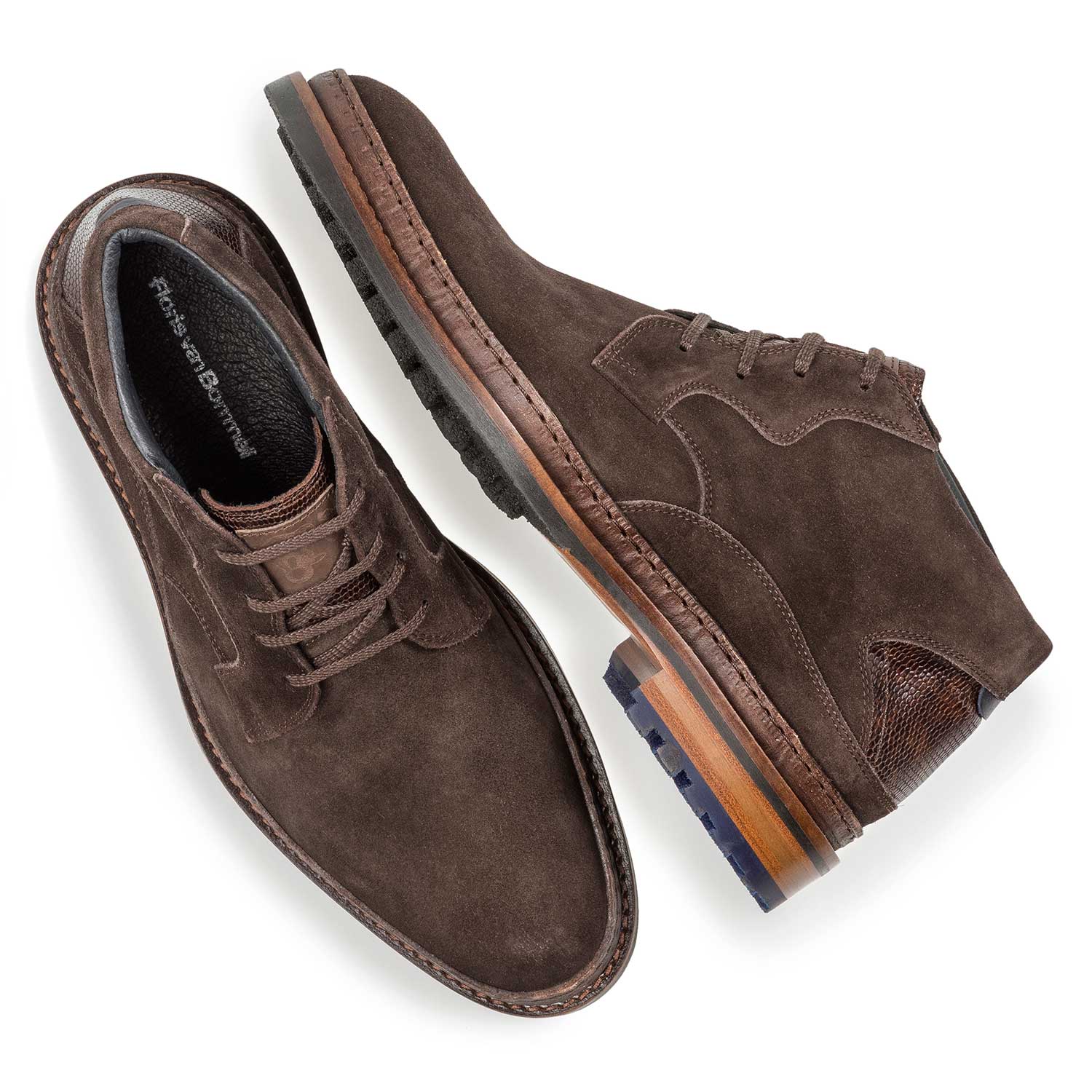 10509/03 - Dunkelbrauner Wildleder-Schnürstiefel 10509/03 - Dunkelbrauner Wildleder-Schnürstiefel