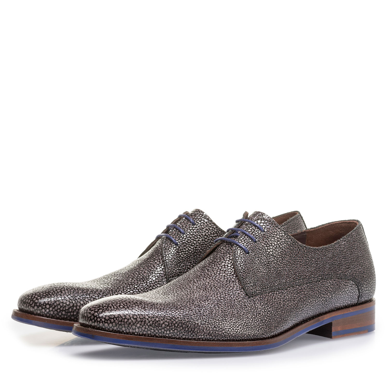 18159/24 - Grey lace shoe with metallic print 18159/24 - Grey lace shoe with metallic print