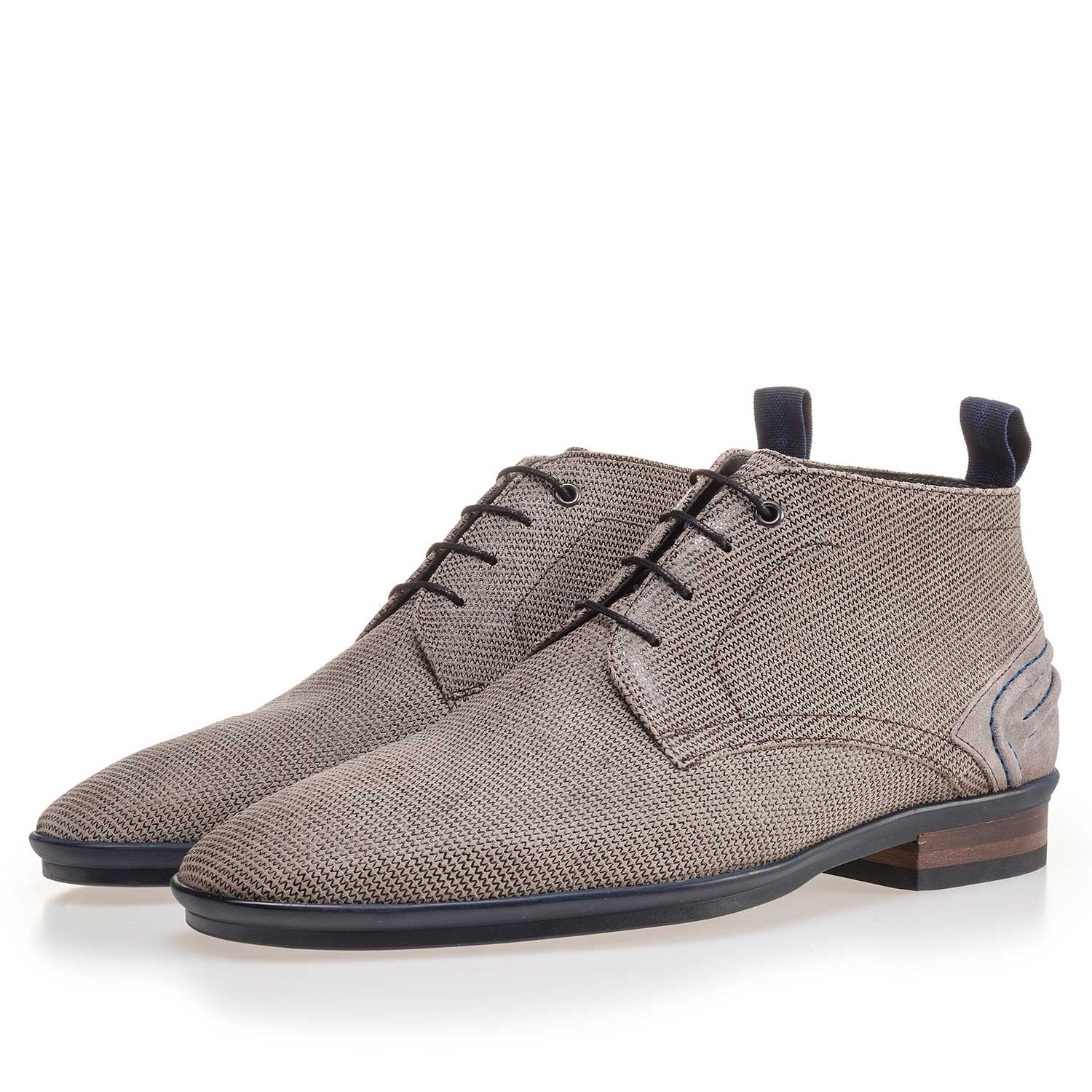 10960/08 - Sandfarbener Wildleder Schnürstiefel 10960/08 - Sandfarbener Wildleder Schnürstiefel