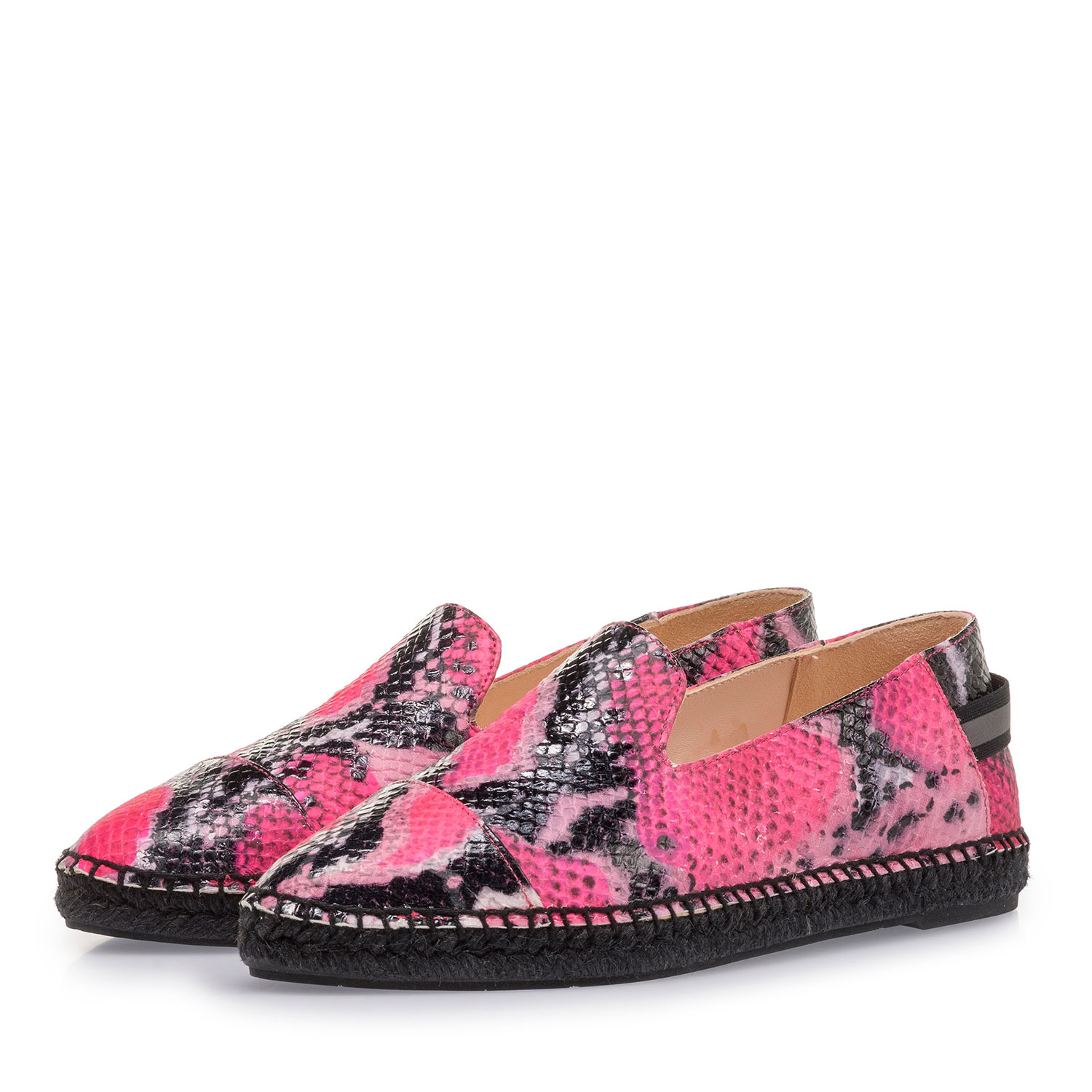 85420/04 - Neonpinke Espadrilles mit Schlangenprint 85420/04 - Neonpinke Espadrilles mit Schlangenprint