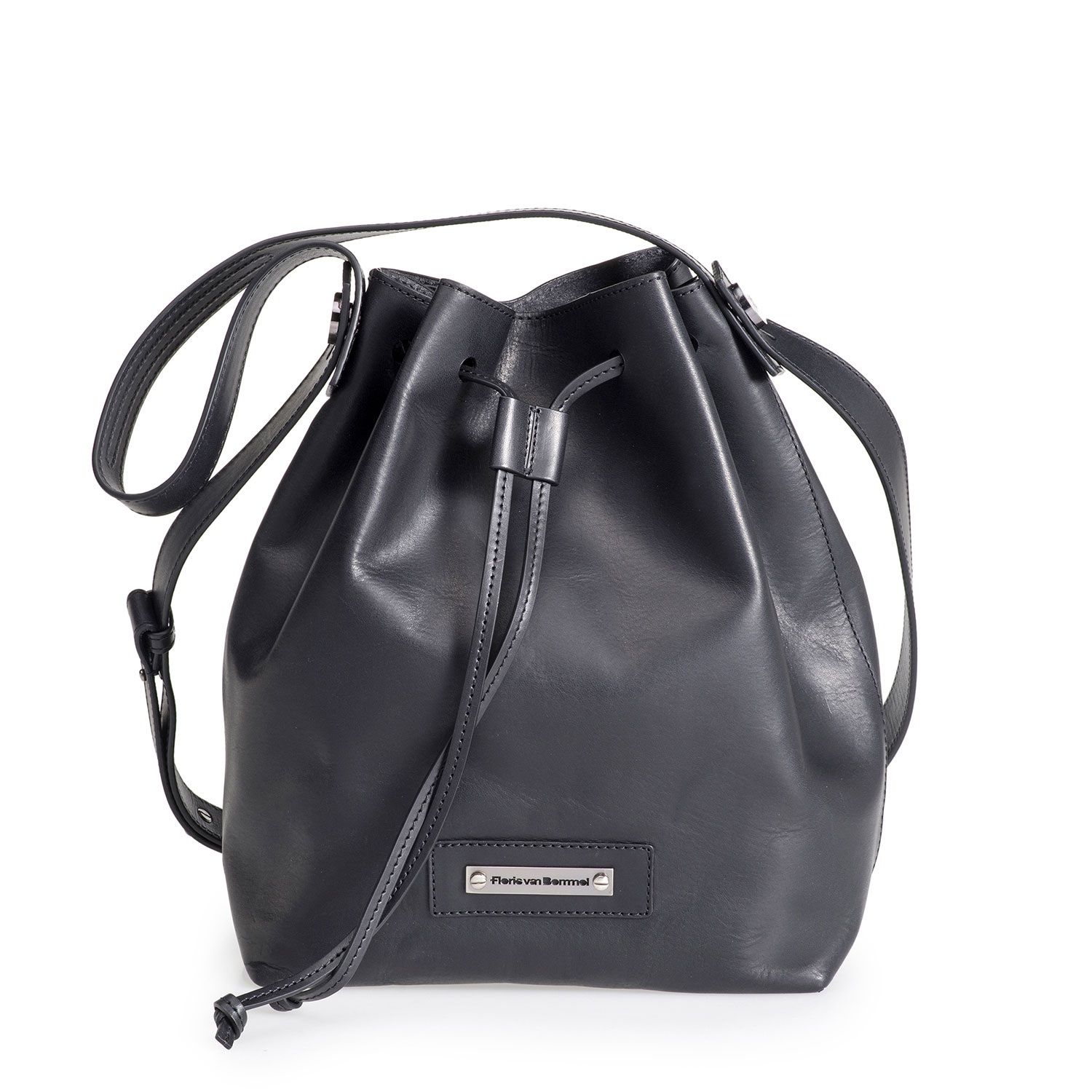 89007/00 - Schwarze Leder-Beuteltasche 89007/00 - Schwarze Leder-Beuteltasche