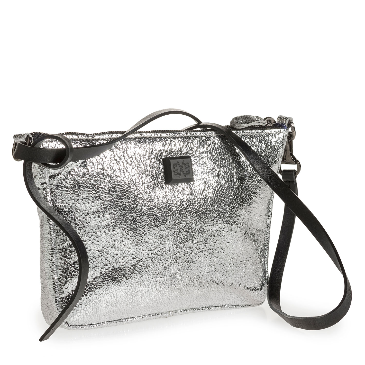 89019/14 - Silver leather bag with metallic print 89019/14 - Silver leather bag with metallic print