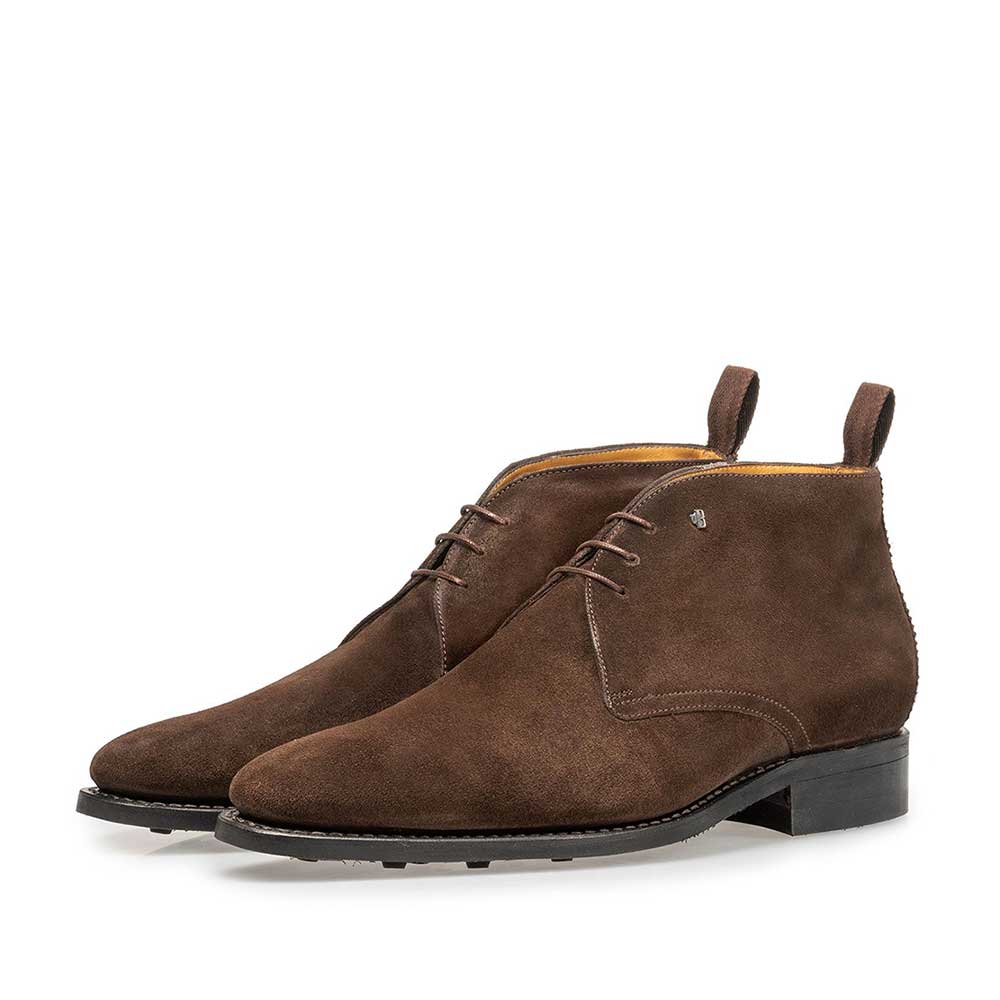 10752/00 - Dark brown suede leather lace boot 10752/00 - Dark brown suede leather lace boot