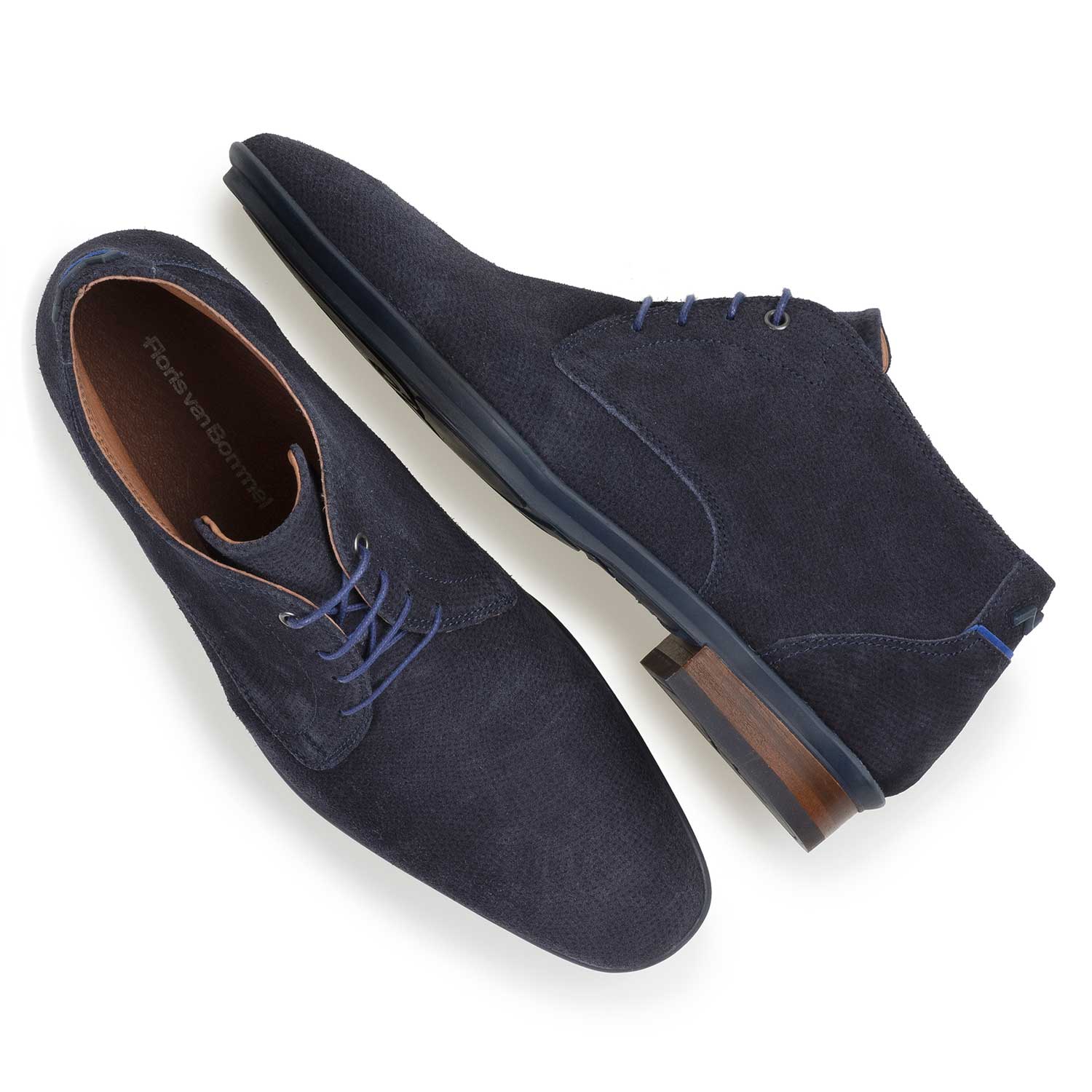 10475/16 - Blauer Wildleder-Schnürschuh 10475/16 - Blauer Wildleder-Schnürschuh