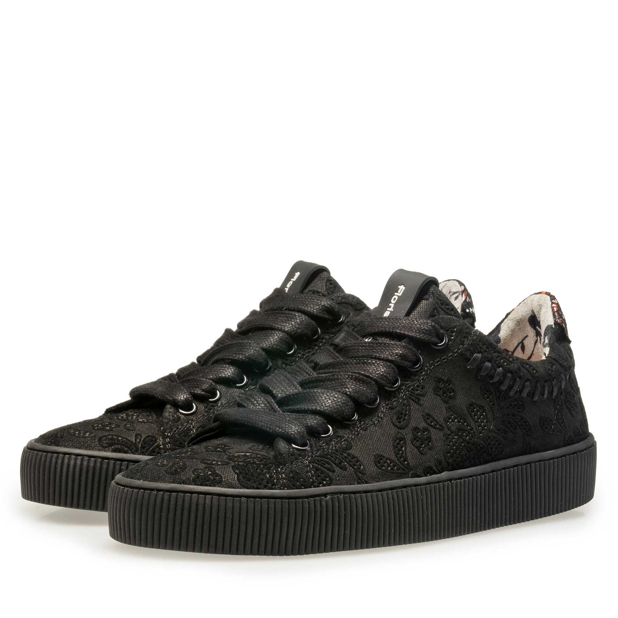 85215/01 - Floris van Bommel schwarzer Wildleder Sneaker 85215/01 - Floris van Bommel schwarzer Wildleder Sneaker