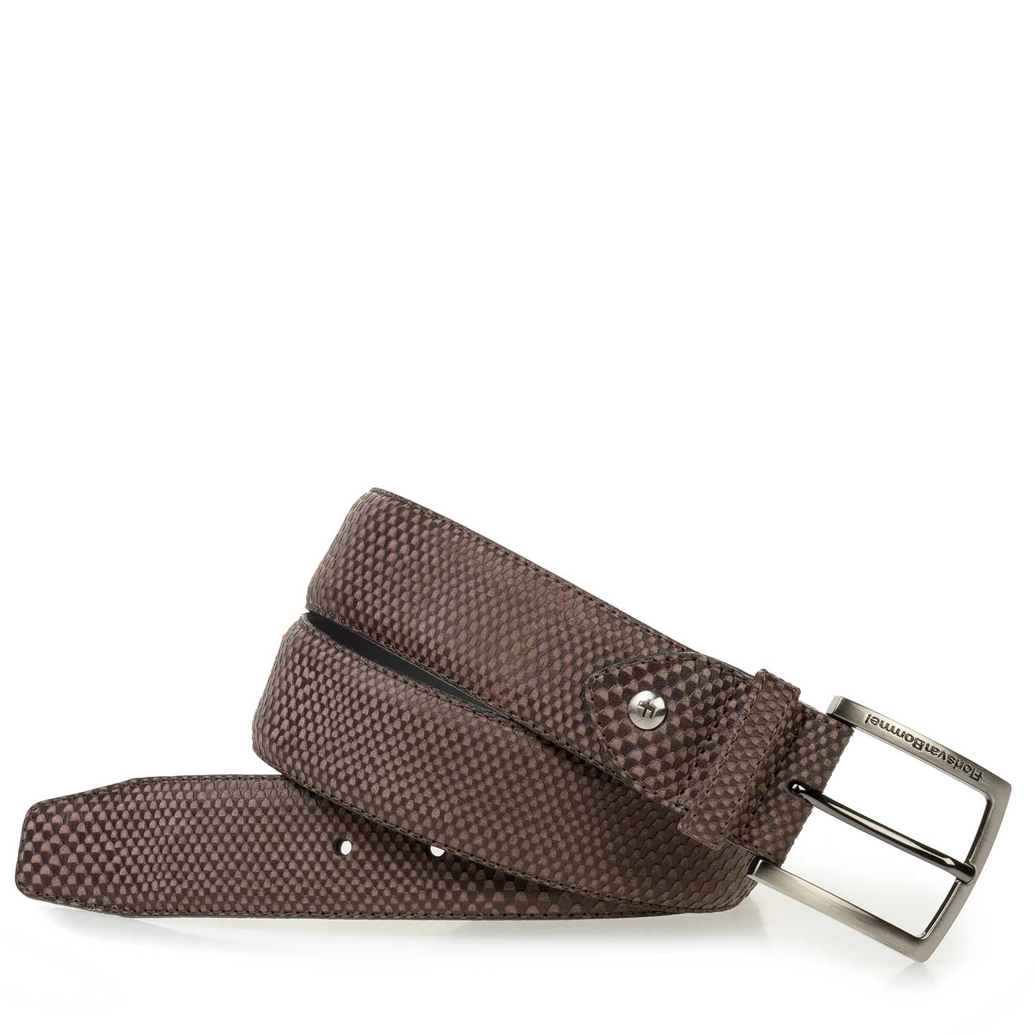 75189/73 - Brauner Kalbswildleder-Gürtel mit Nubukleder 75189/73 - Brauner Kalbswildleder-Gürtel mit Nubukleder