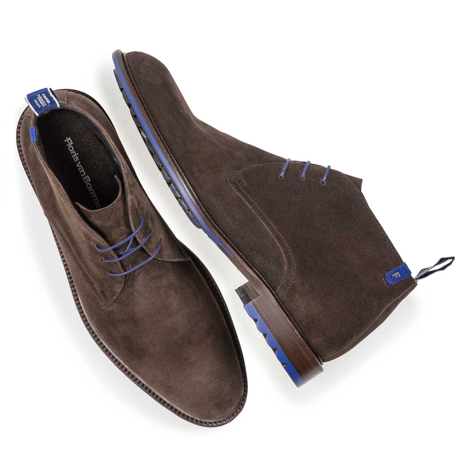 10203/17 - Dunkelbrauner Kalbswildleder-Schnürschuh 10203/17 - Dunkelbrauner Kalbswildleder-Schnürschuh