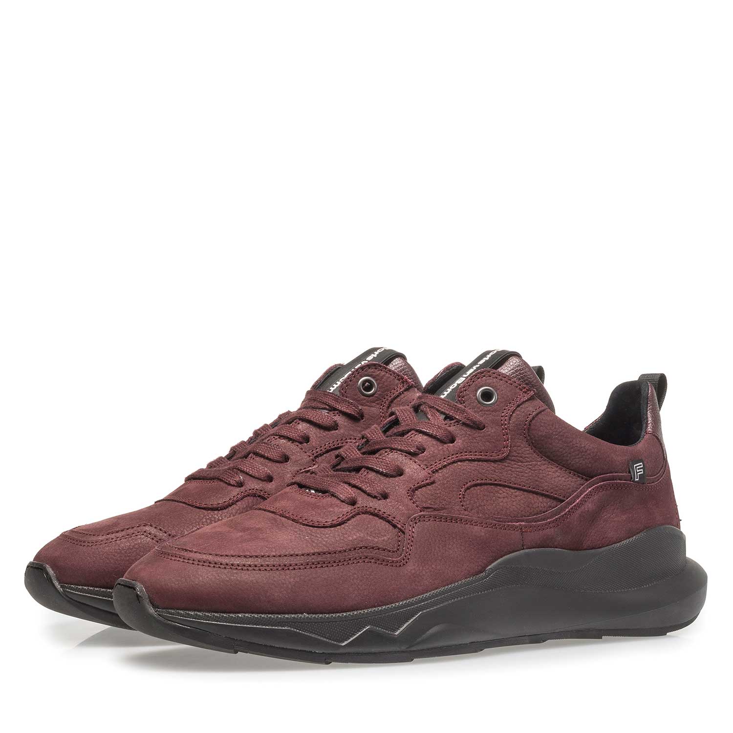 16269/03 - Roter Nubukleder-Sneaker mit dezentem Strukturmuster 16269/03 - Roter Nubukleder-Sneaker mit dezentem Strukturmuster