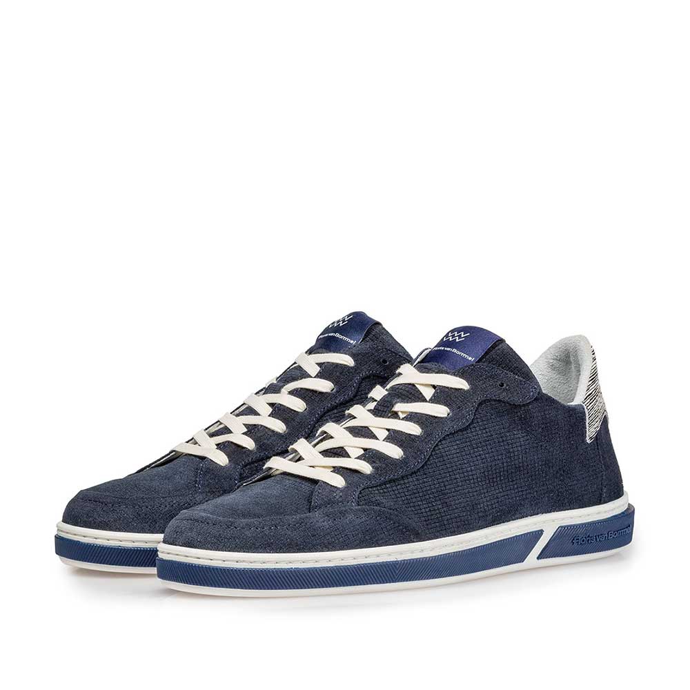 13350/11 - Dunkelblauer Wildleder-Schnürschuh mit Print 13350/11 - Dunkelblauer Wildleder-Schnürschuh mit Print