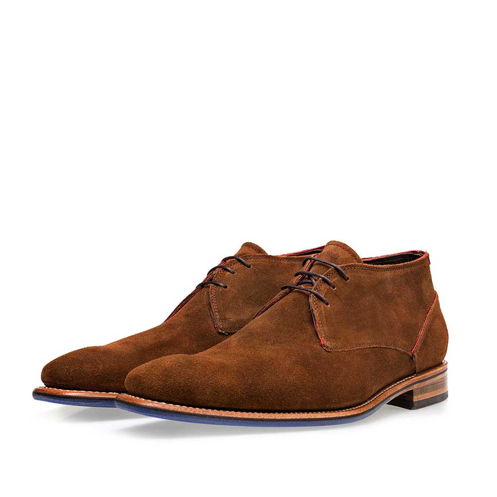 10673/07 - Brown mid-high suede leather lace boot 10673/07 - Brown mid-high suede leather lace boot