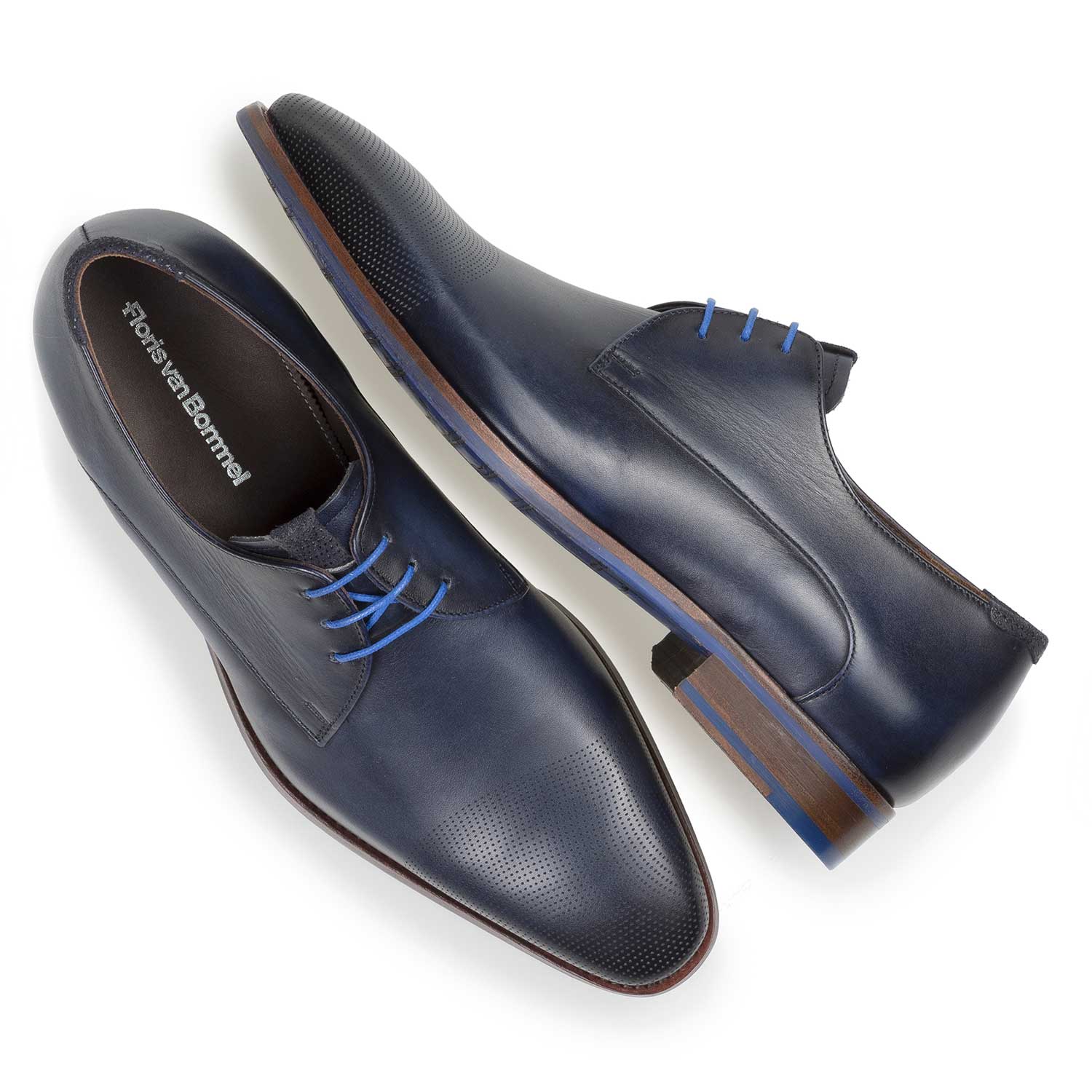 18088/01 - Dunkelblauer Kalbsleder-Schnürschuh 18088/01 - Dunkelblauer Kalbsleder-Schnürschuh