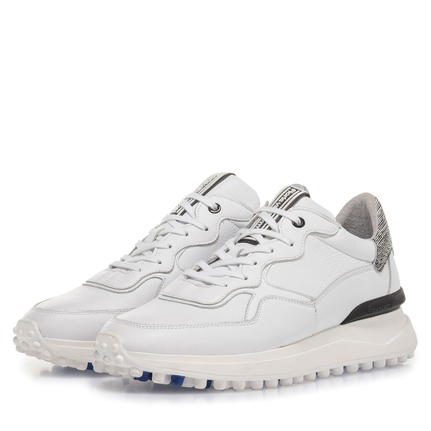 16301/14 - White calf leather sneaker with fine structure 16301/14 - White calf leather sneaker with fine structure