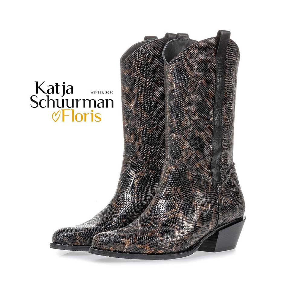 85669/00 - Westernstiefel Krokoprint kupfer 85669/00 - Westernstiefel Krokoprint kupfer