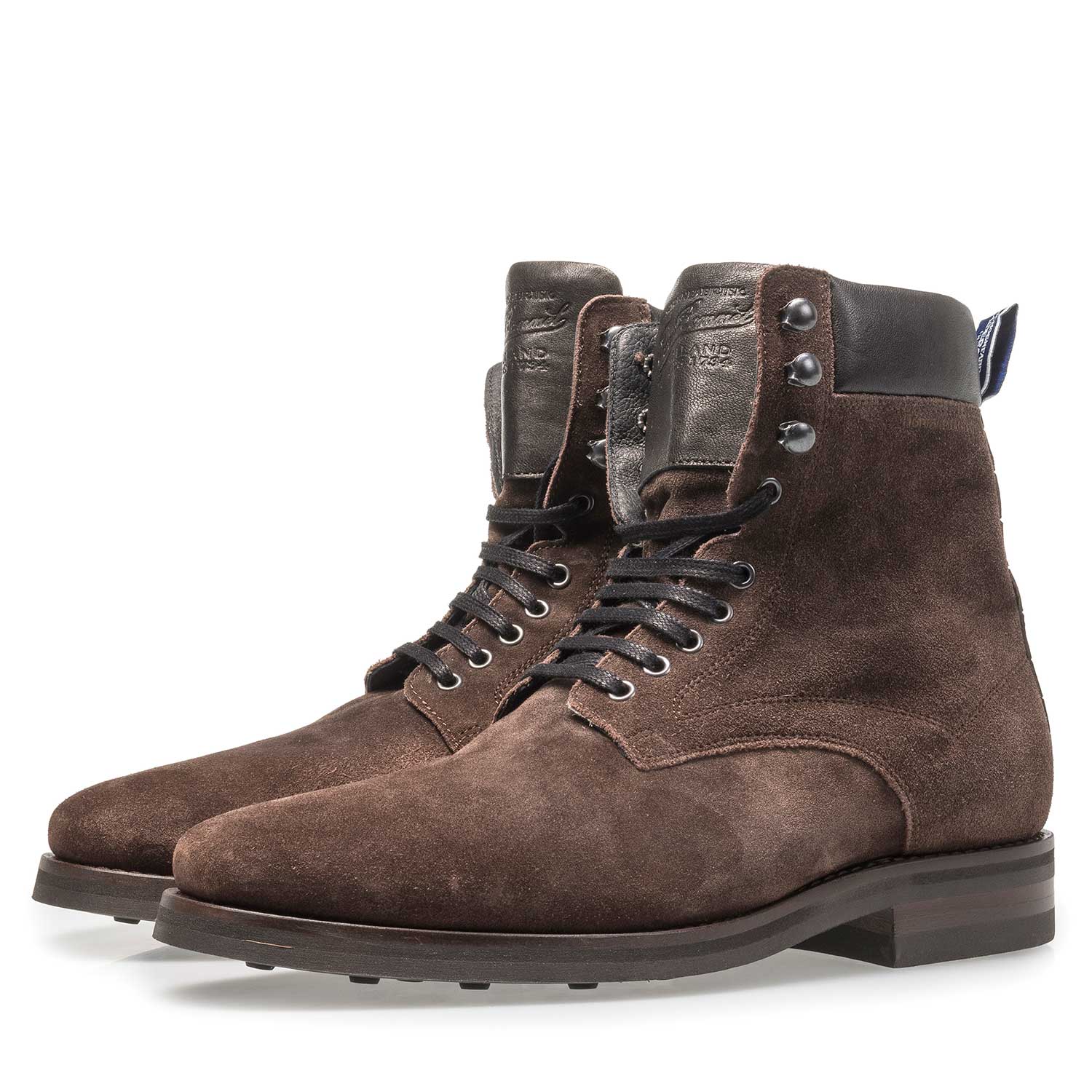 10658/09 - Dunkelbrauner Wildleder-Schnürstiefel 10658/09 - Dunkelbrauner Wildleder-Schnürstiefel