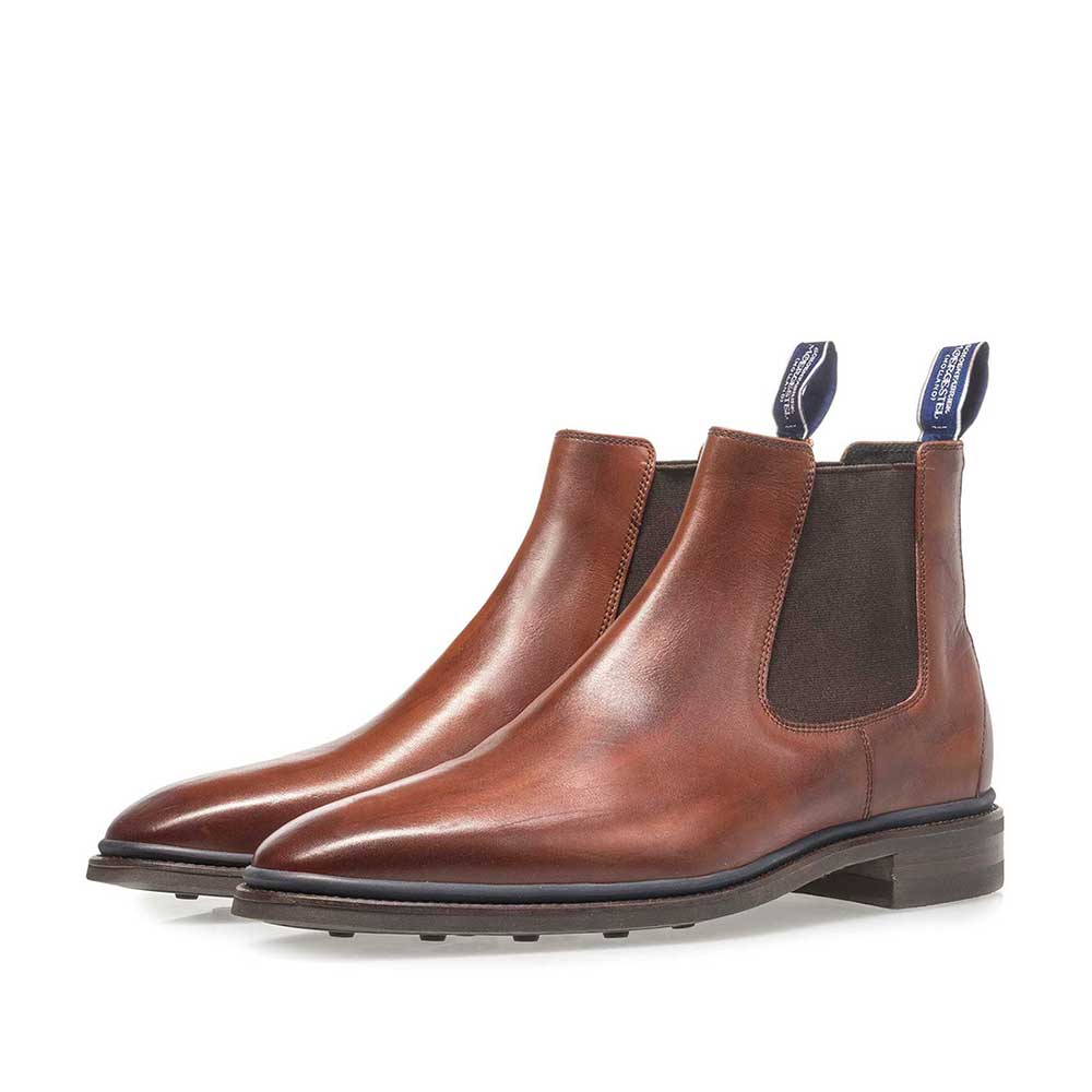 10669/01 - Dunkler cognacfarbener Chelsea Boot aus Kalbsleder 10669/01 - Dunkler cognacfarbener Chelsea Boot aus Kalbsleder