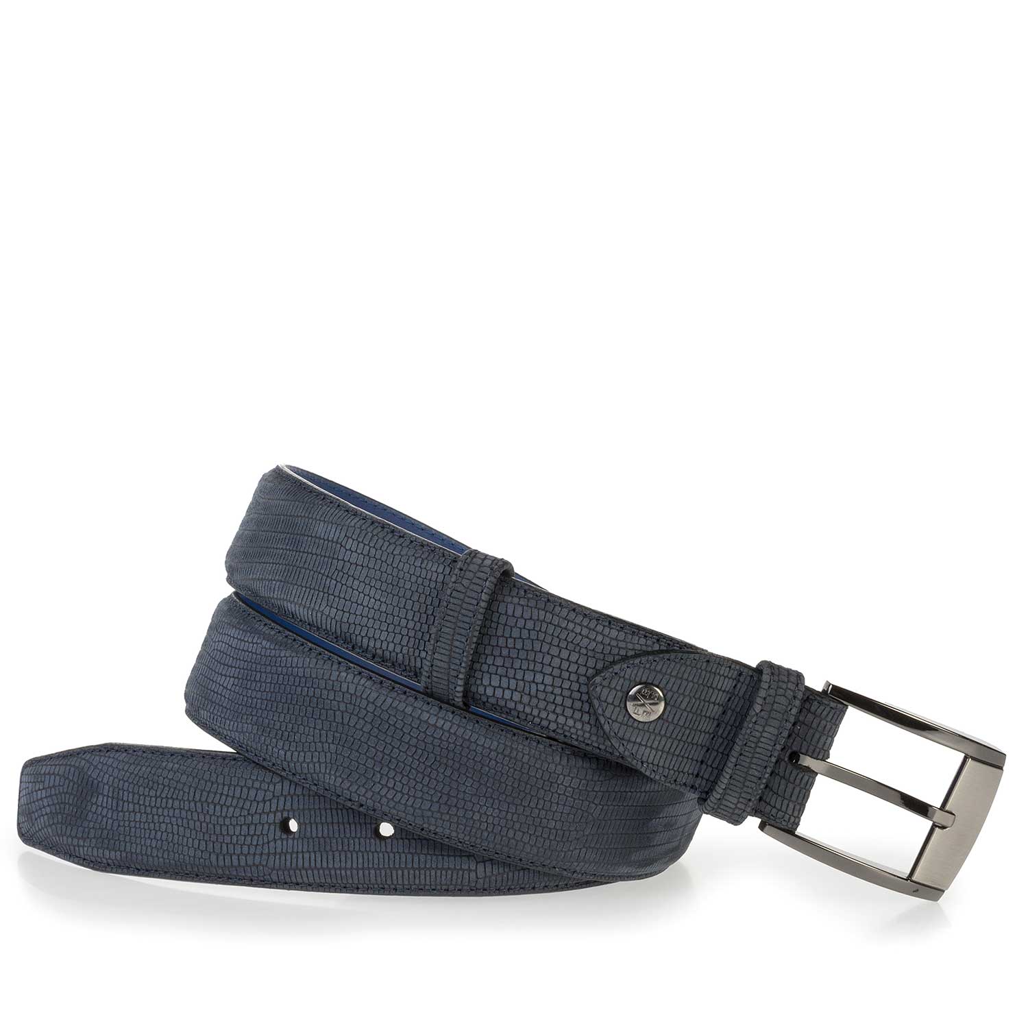 75180/43 - Blauer Nubukleder Gürtel 75180/43 - Blauer Nubukleder Gürtel