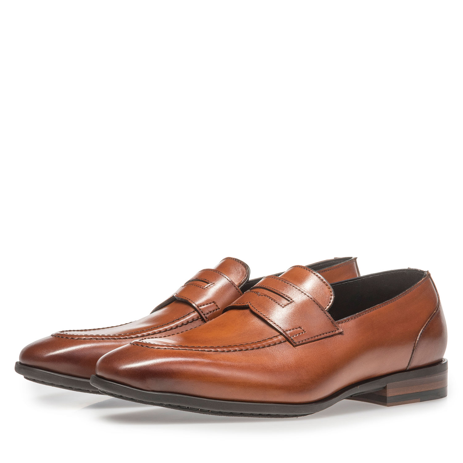 11129/03 - Dark cognac-coloured calf leather loafer 11129/03 - Dark cognac-coloured calf leather loafer