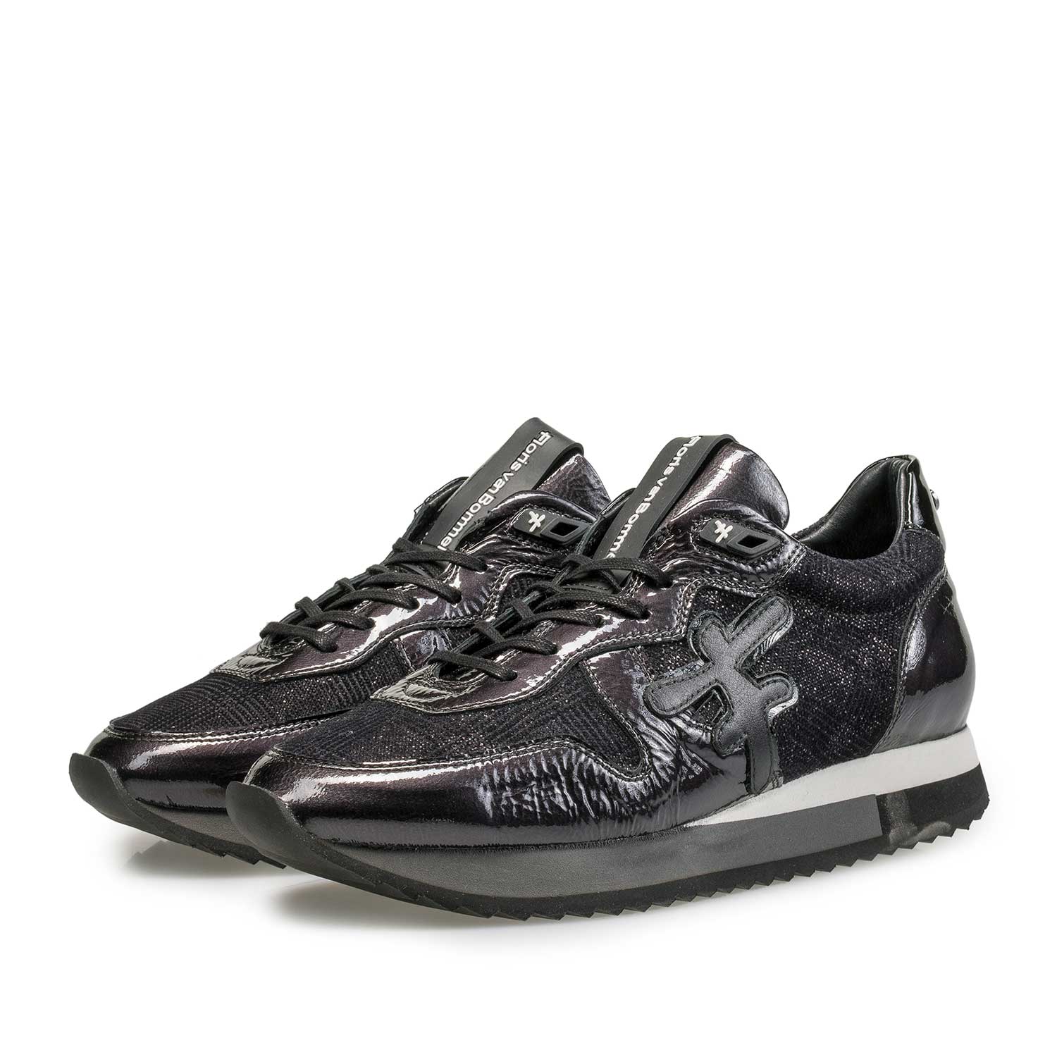 85256/04 - Dunkelblauer Wildleder-Sneaker mit Strukturprint 85256/04 - Dunkelblauer Wildleder-Sneaker mit Strukturprint
