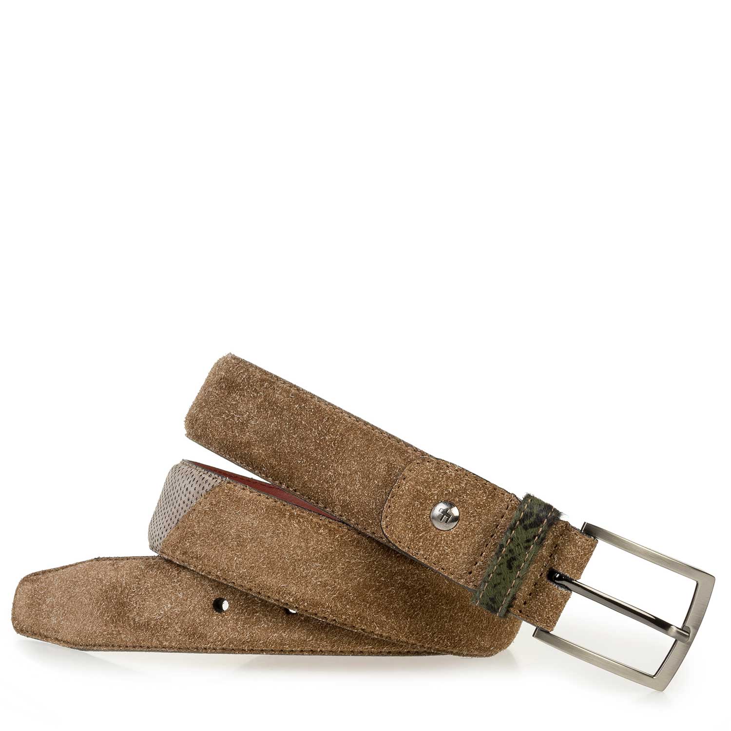 75188/29 - Brauner Rauwildleder-Gürtel 75188/29 - Brauner Rauwildleder-Gürtel