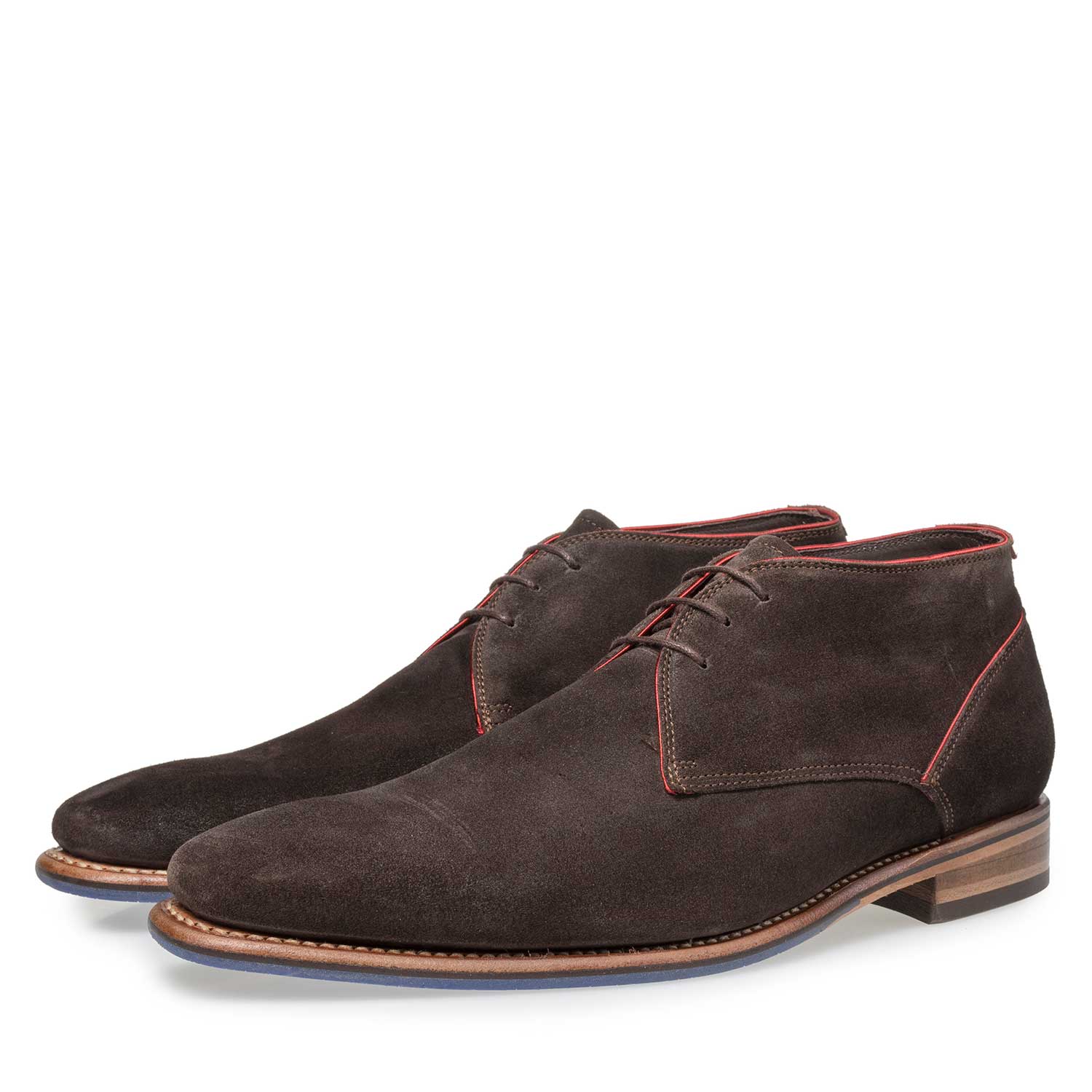 10673/13 - Dark brown suede leather lace boot 10673/13 - Dark brown suede leather lace boot