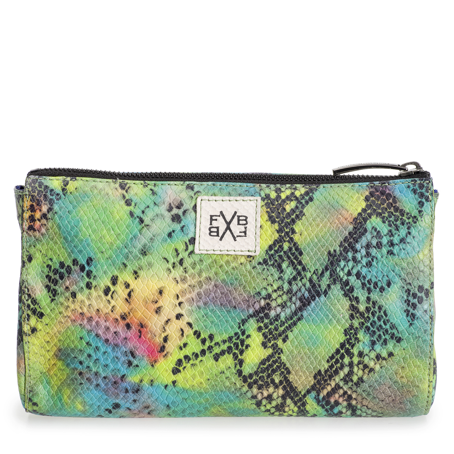 89000/14 - Grüne Leder-Crossbody-Tasche mit Schlangenprint 89000/14 - Grüne Leder-Crossbody-Tasche mit Schlangenprint
