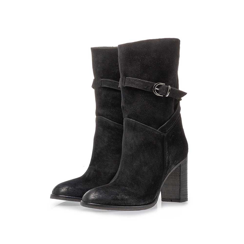 85719/01 - Halbhoher Stiefel schwarz Wildleder 85719/01 - Halbhoher Stiefel schwarz Wildleder