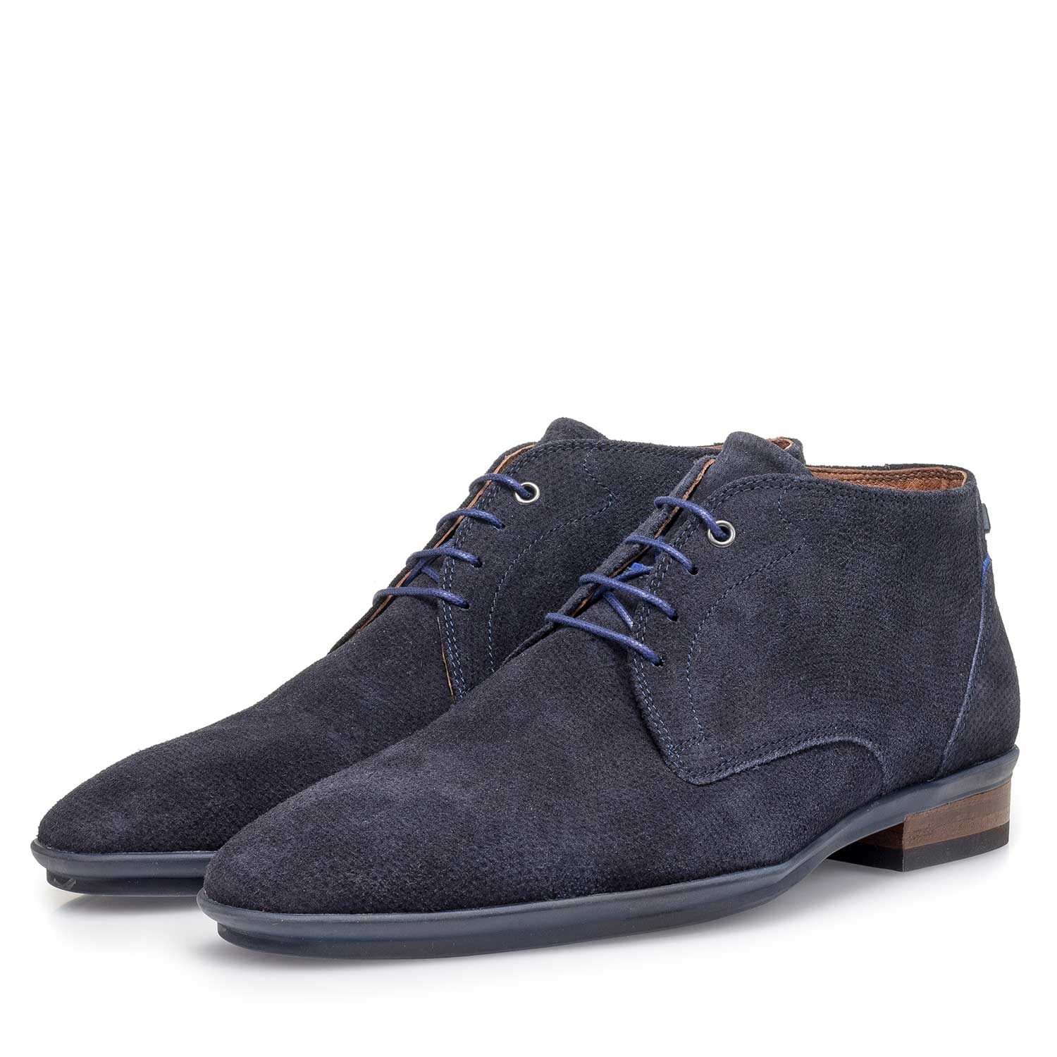 10475/16 - Blauer Wildleder-Schnürschuh 10475/16 - Blauer Wildleder-Schnürschuh