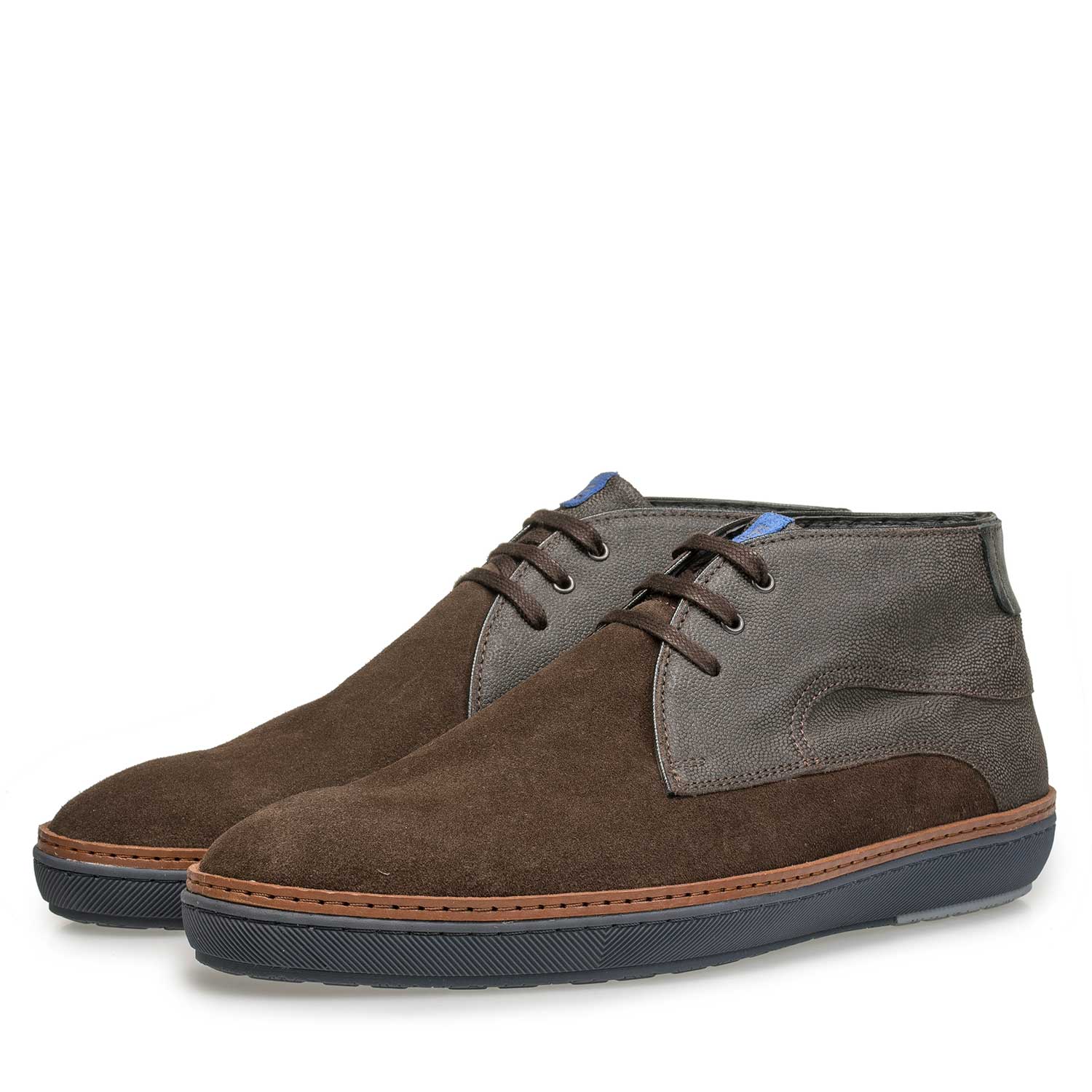 10015/05 - Brauner Schnürstiefel aus verschiedenen Lederarten 10015/05 - Brauner Schnürstiefel aus verschiedenen Lederarten