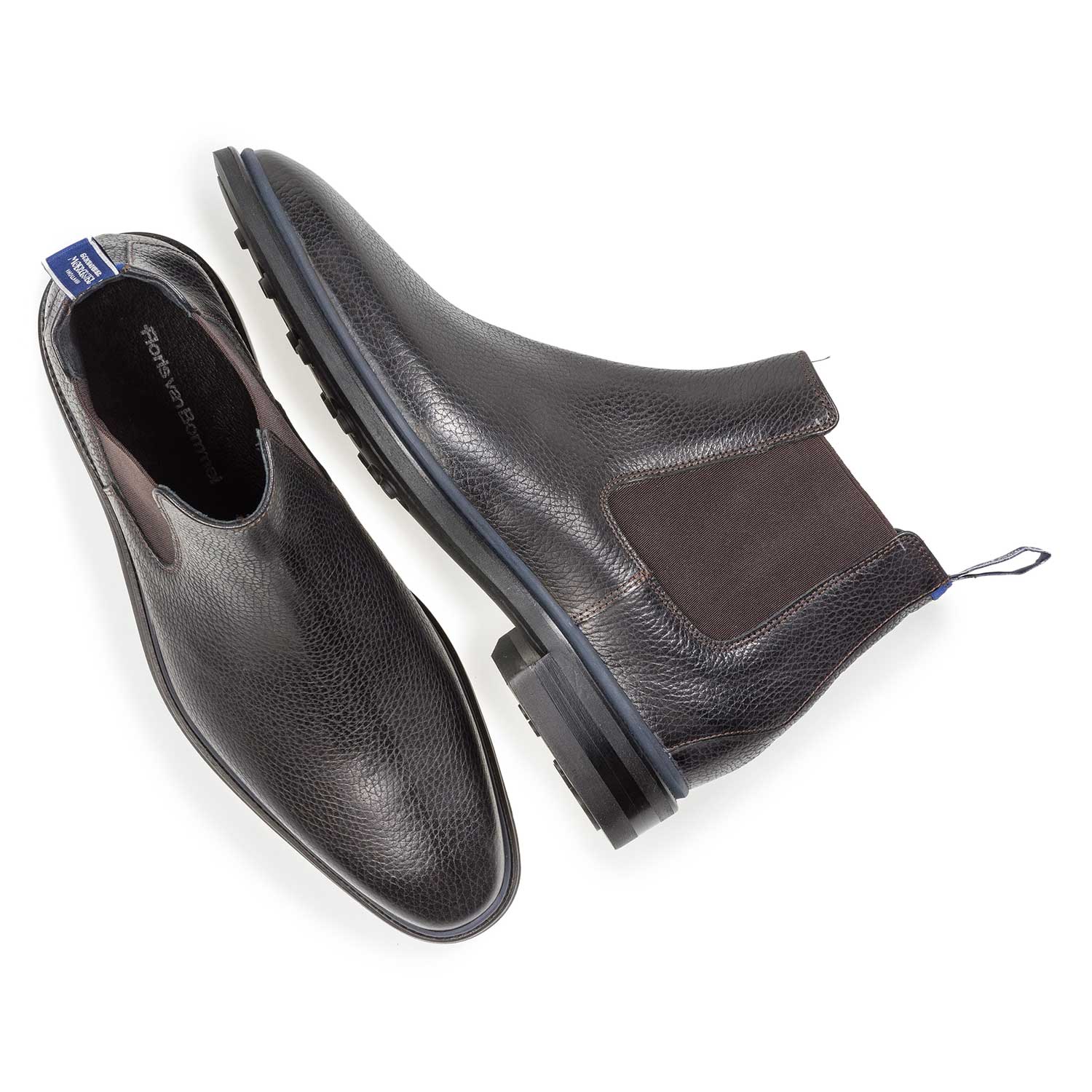 10669/05 - Schwarzer Chelsea Boot aus Kalbsleder mit Print 10669/05 - Schwarzer Chelsea Boot aus Kalbsleder mit Print