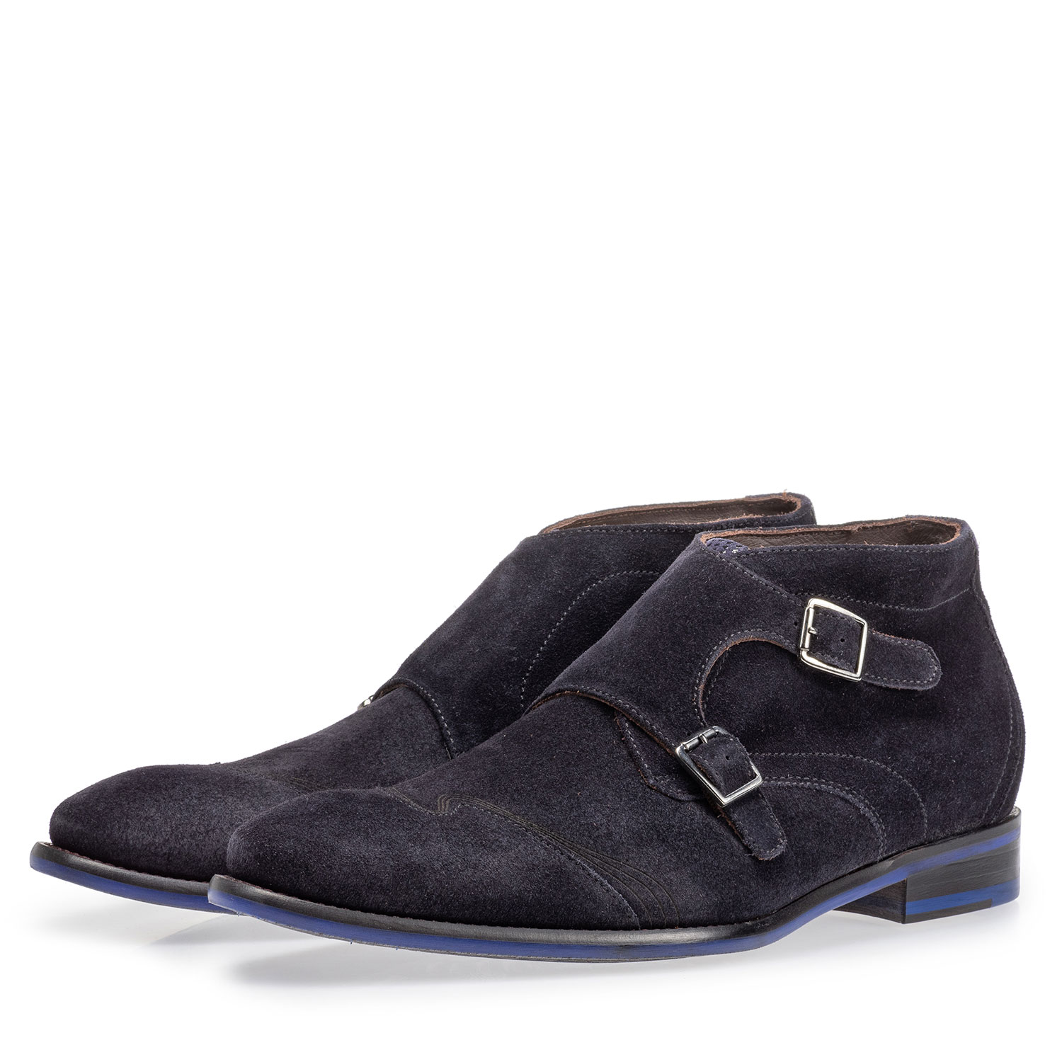 20197/03 - Buckle shoe blue suede leather 20197/03 - Buckle shoe blue suede leather