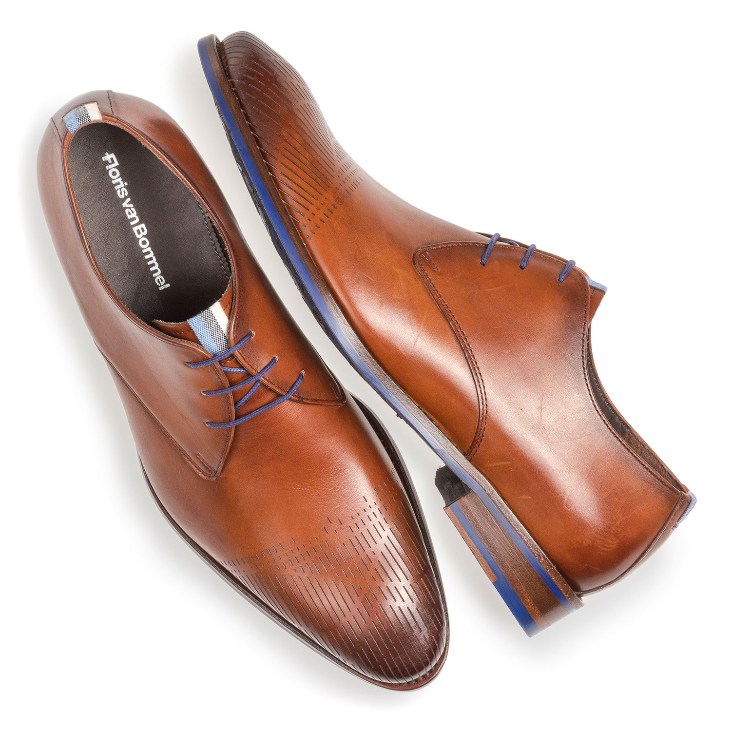 18276/00 - Dunkler cognacfarbener Kalbsleder-Schnürschuh 18276/00 - Dunkler cognacfarbener Kalbsleder-Schnürschuh