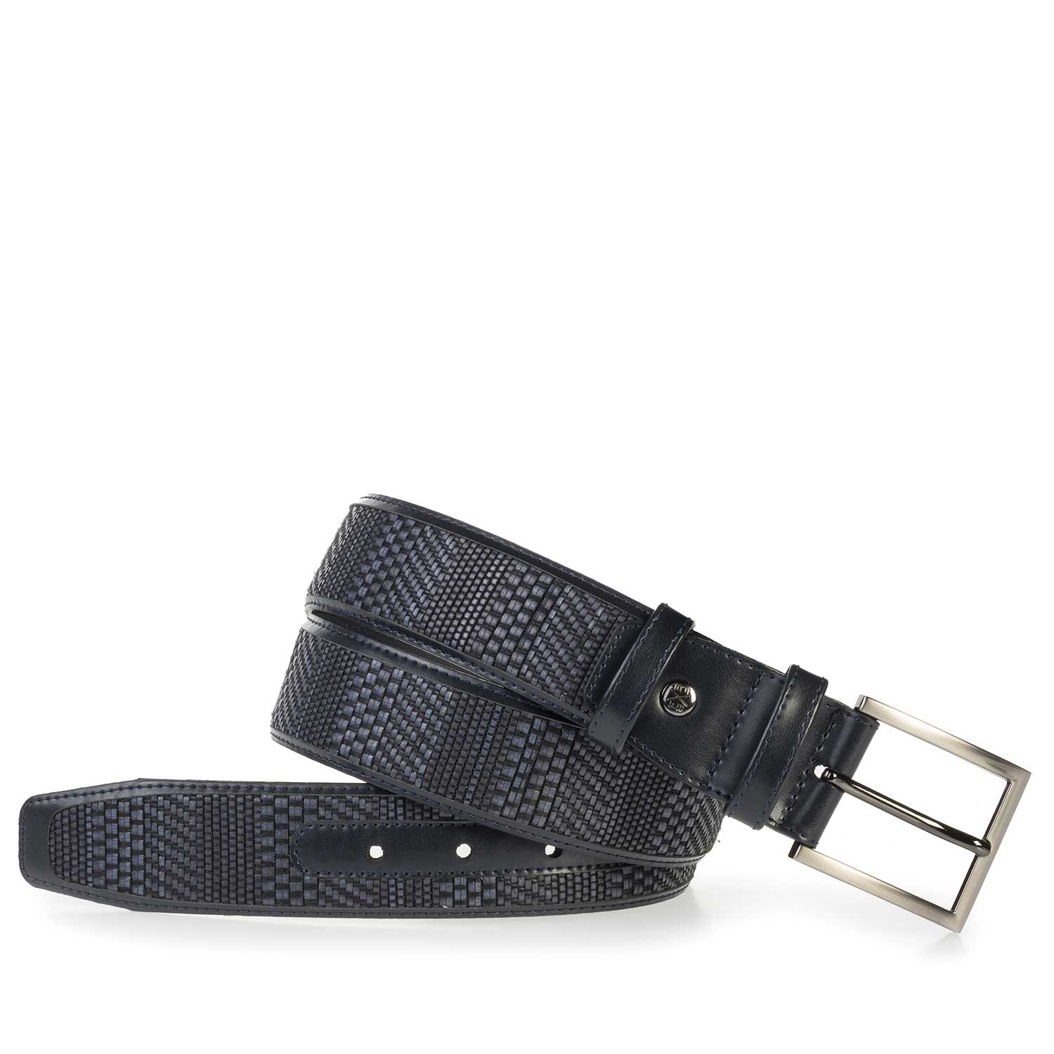 75159/04 - Blue belt made of braided leather 75159/04 - Blue belt made of braided leather