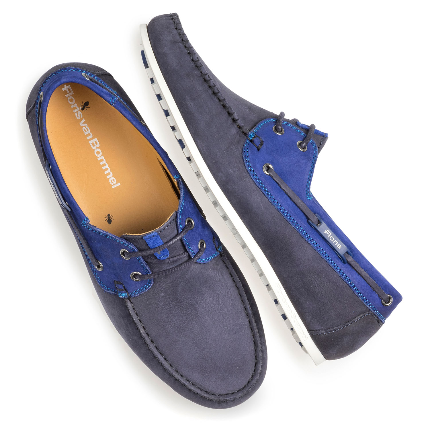 15035/12 - Blauer Nubukleder-Bootsschuh 15035/12 - Blauer Nubukleder-Bootsschuh